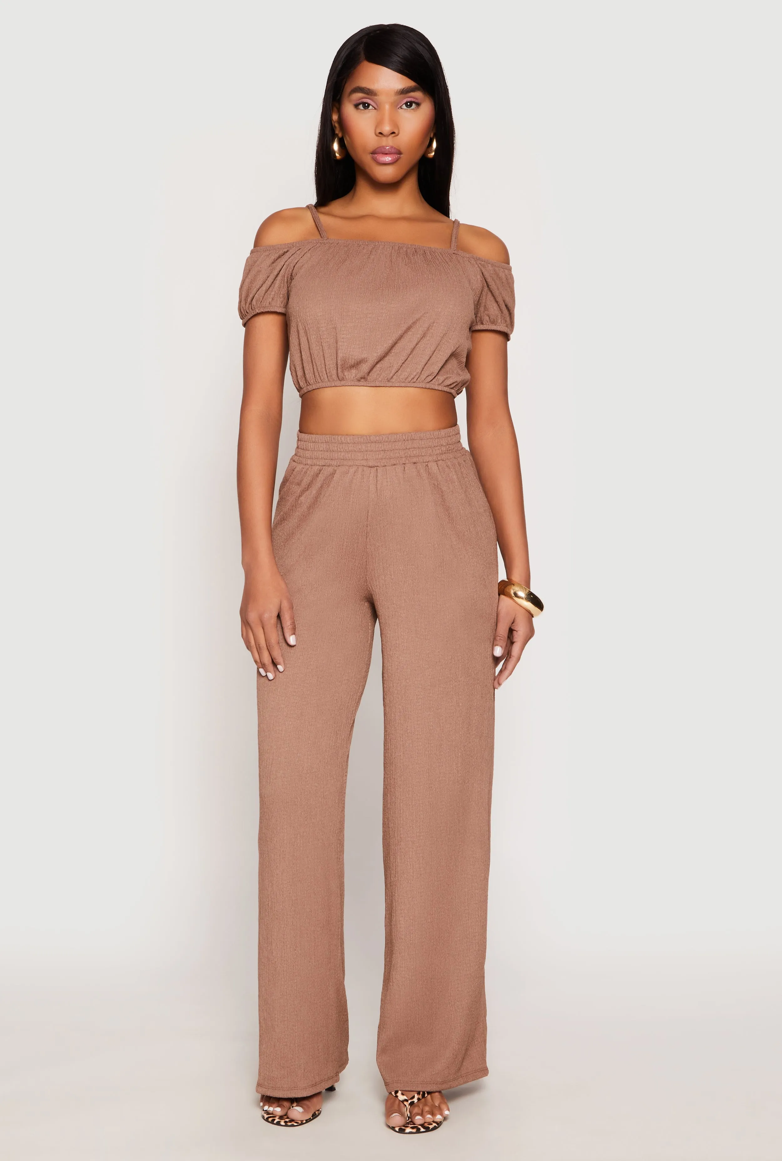 Almost Famous Textured Knit Wide Leg Pants sold by Rainbow product image thumbnail 2