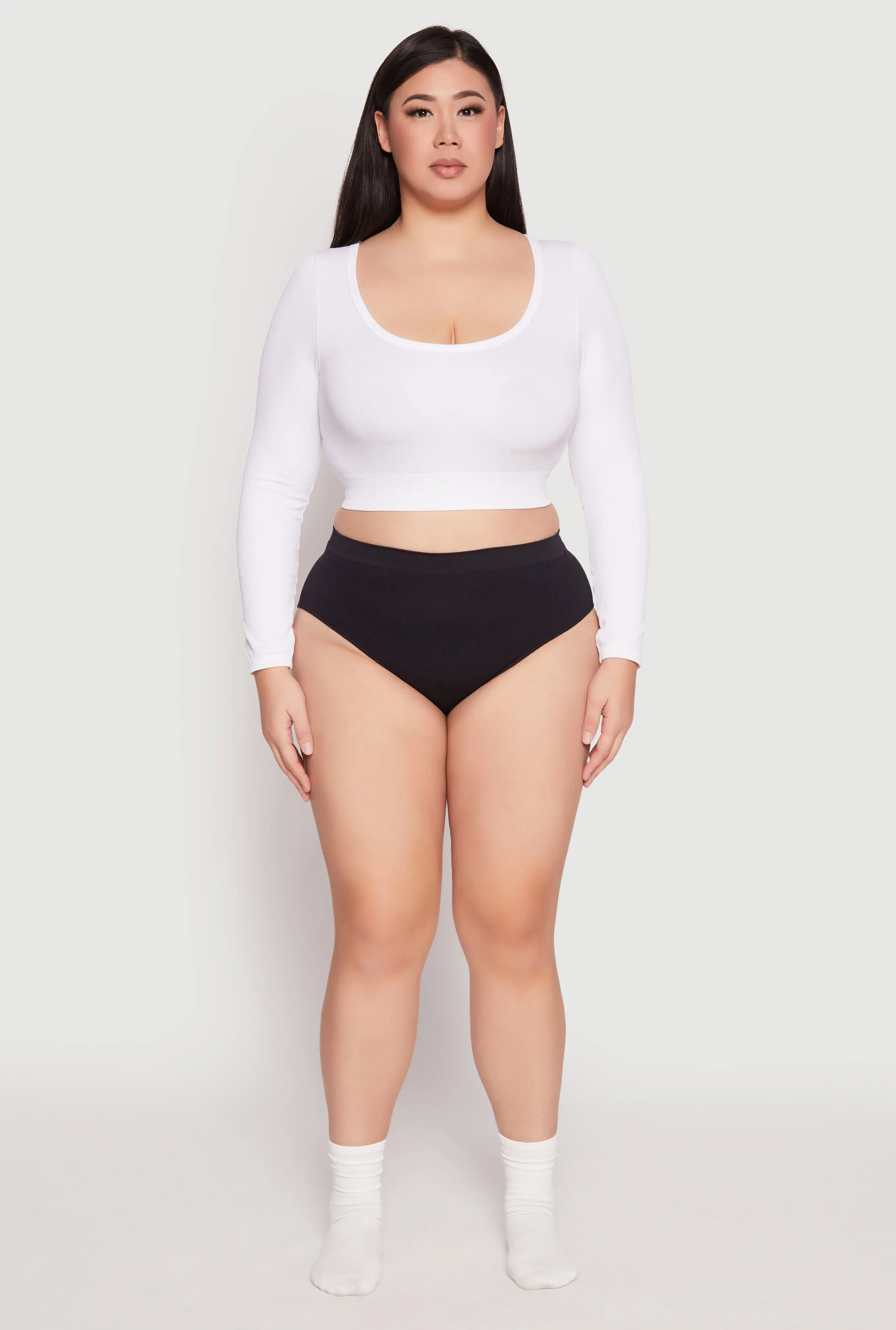 Plus Size Seamless Rib Knit Hipster Panty sold by Rainbow product image thumbnail 2