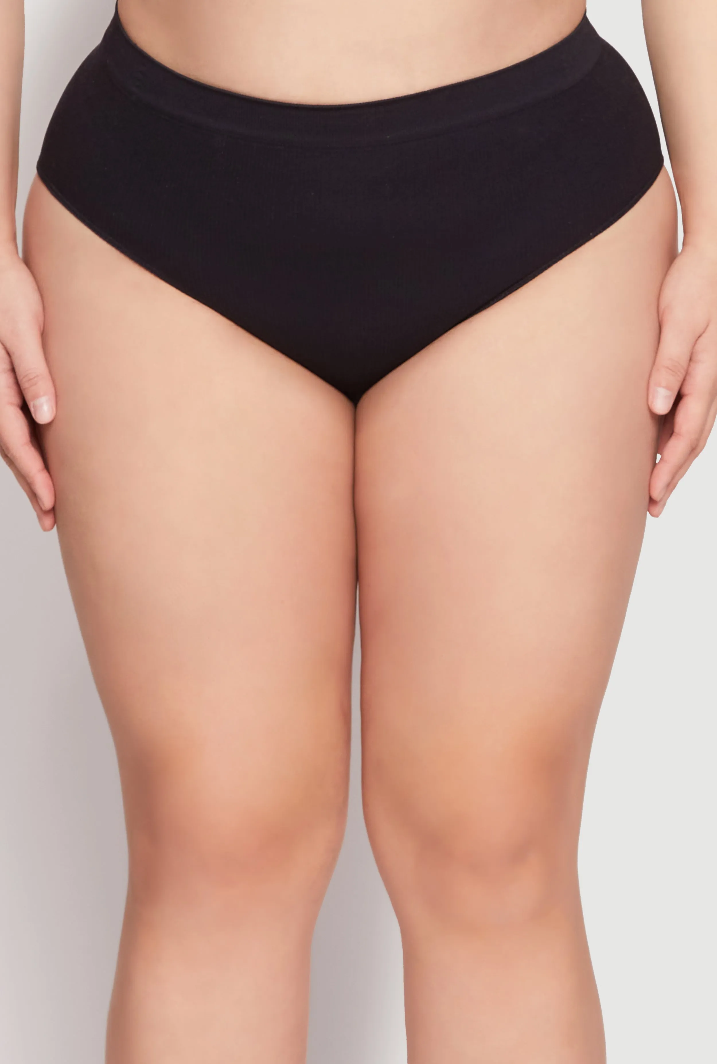 Plus Size Seamless Rib Knit Hipster Panty sold by Rainbow