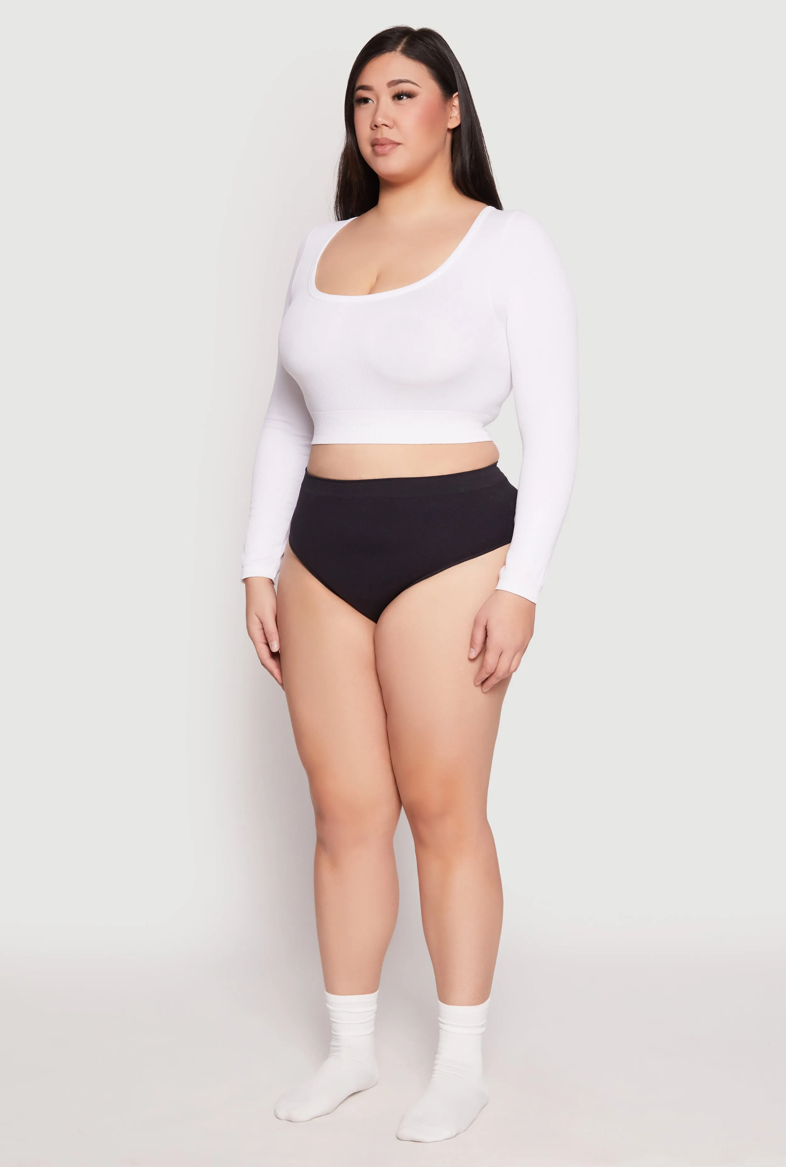 Plus Size Seamless Rib Knit Hipster Panty sold by Rainbow product image thumbnail 3