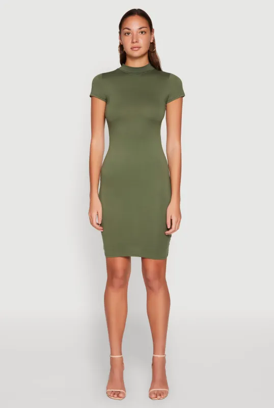 Soft Knit Mock Neck Dress sold by Rainbow