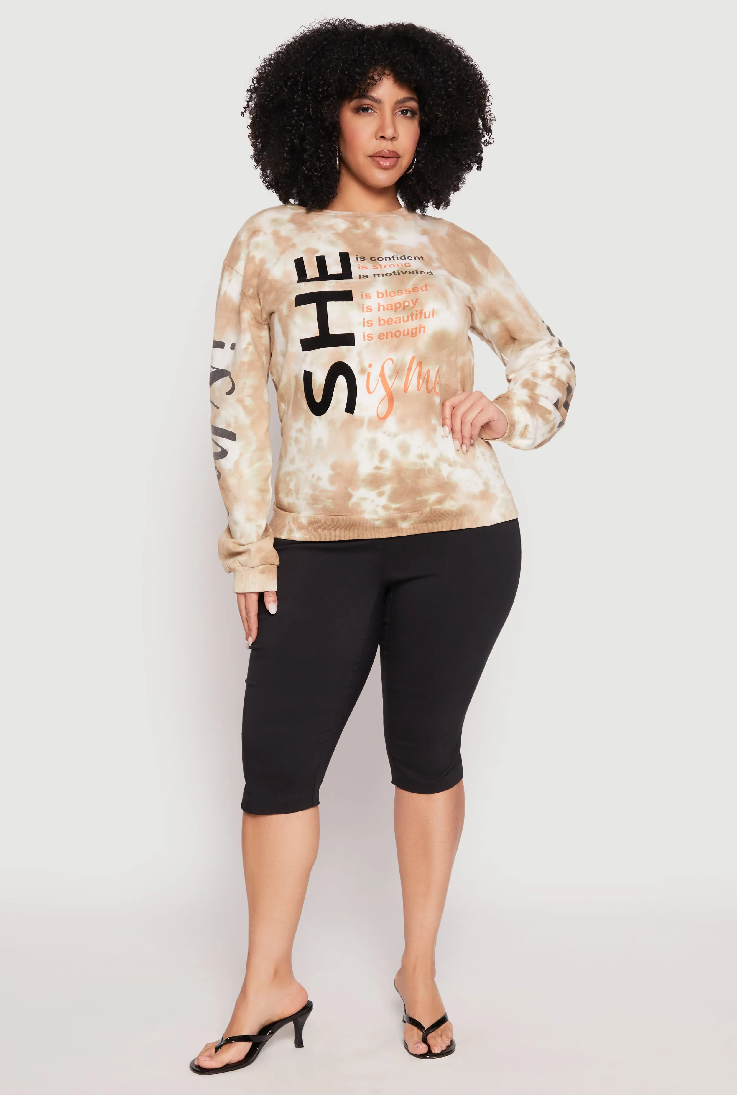 Plus Size She Is Velvet Burnout Graphic Sweatshirt sold by Rainbow product image thumbnail 3
