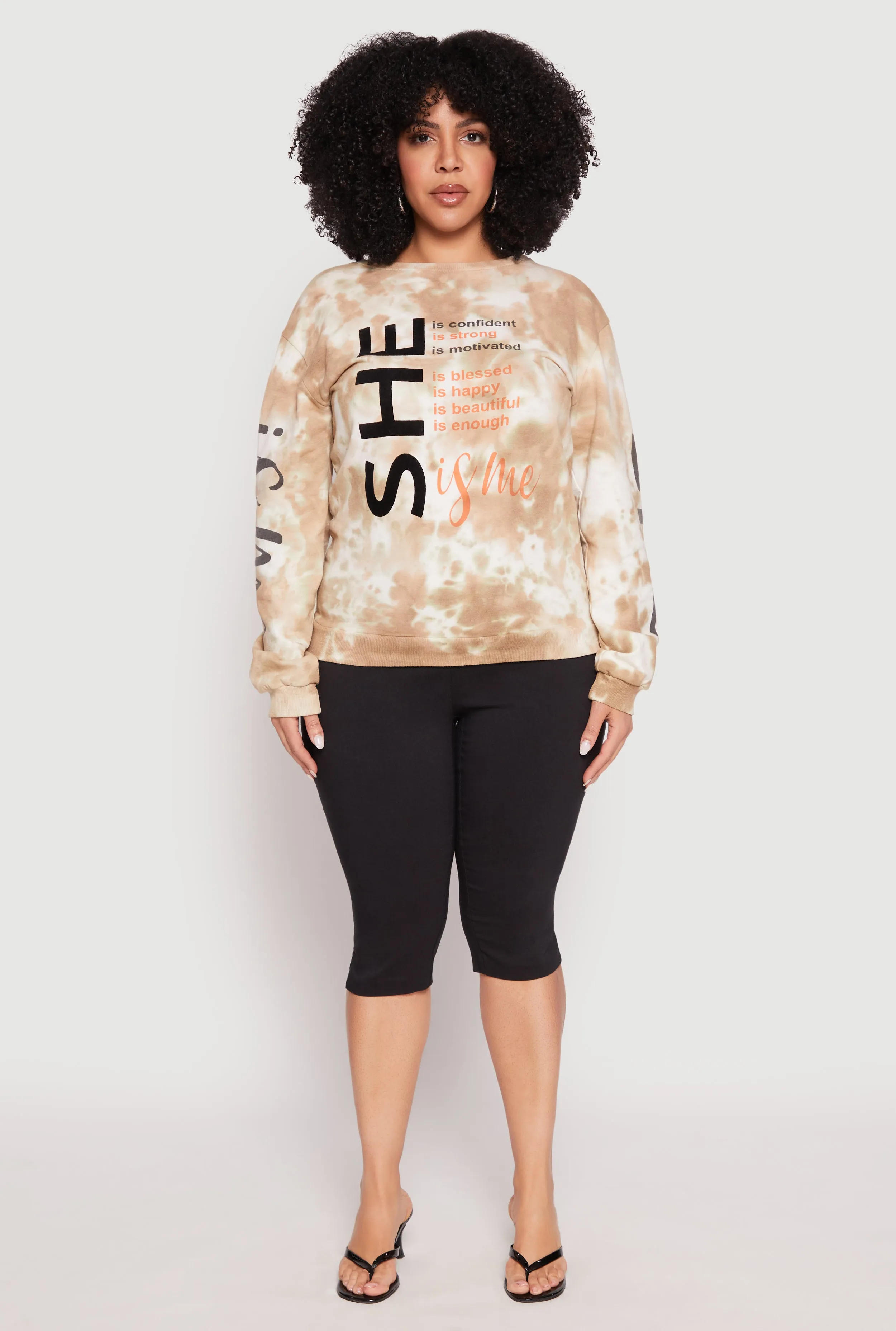 Plus Size She Is Velvet Burnout Graphic Sweatshirt sold by Rainbow