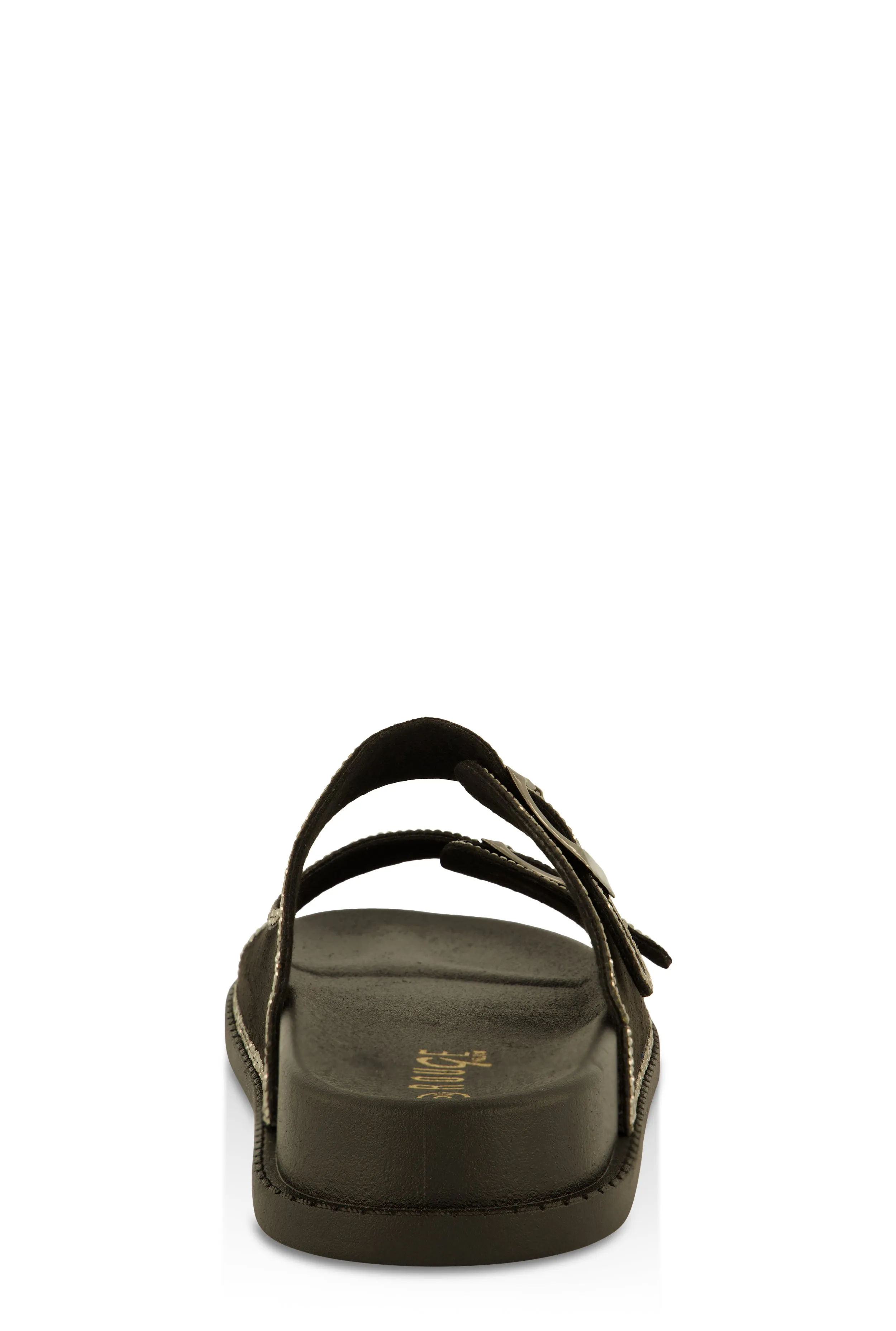 Double Buckle Band Studded Trim Slide Sandals sold by Rainbow product image thumbnail 3