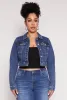 Plus Size WAX Cropped Jean Jacket sold by Rainbow