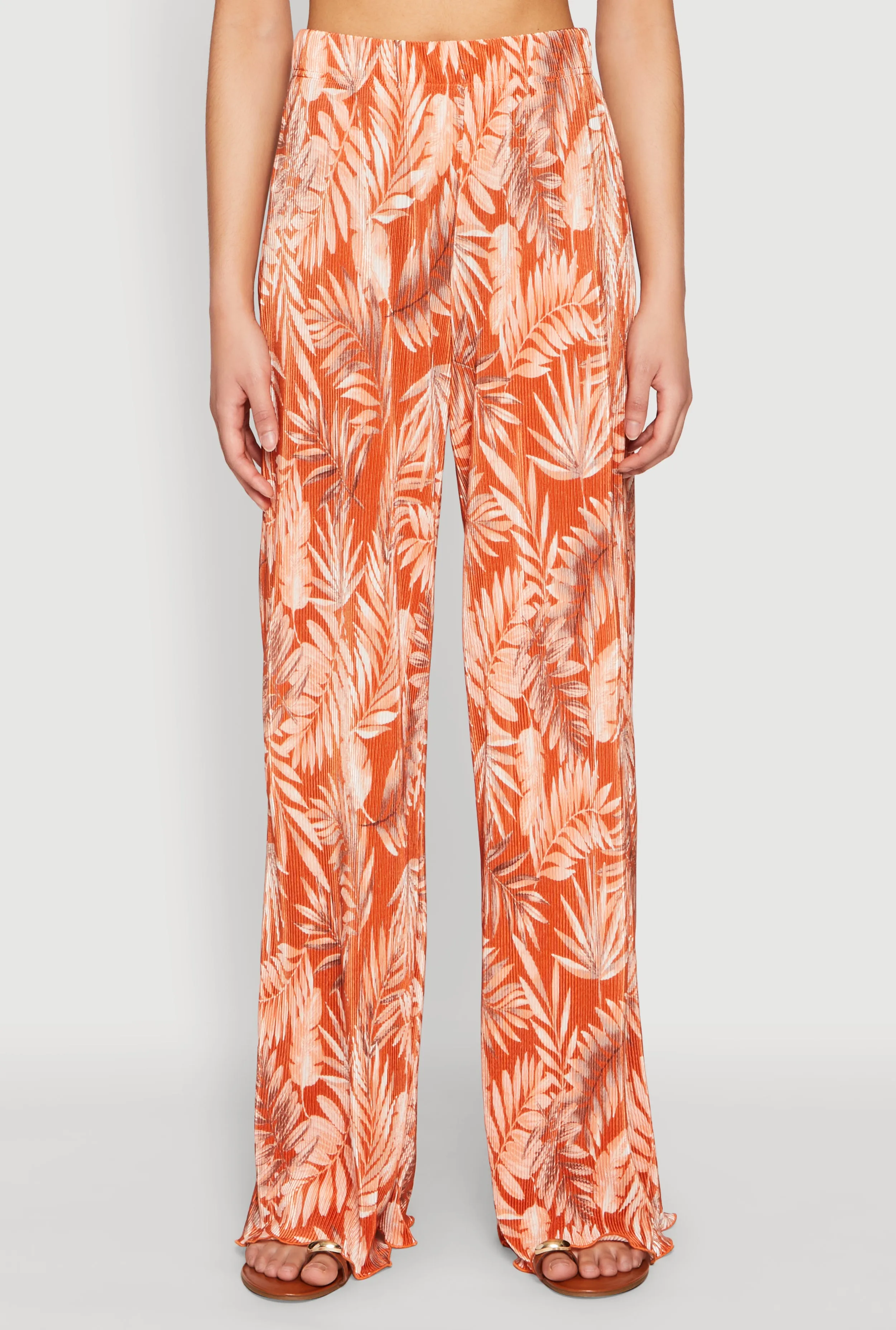 Almost Famous Plisse Leaf Print Pants sold by Rainbow product image thumbnail 3