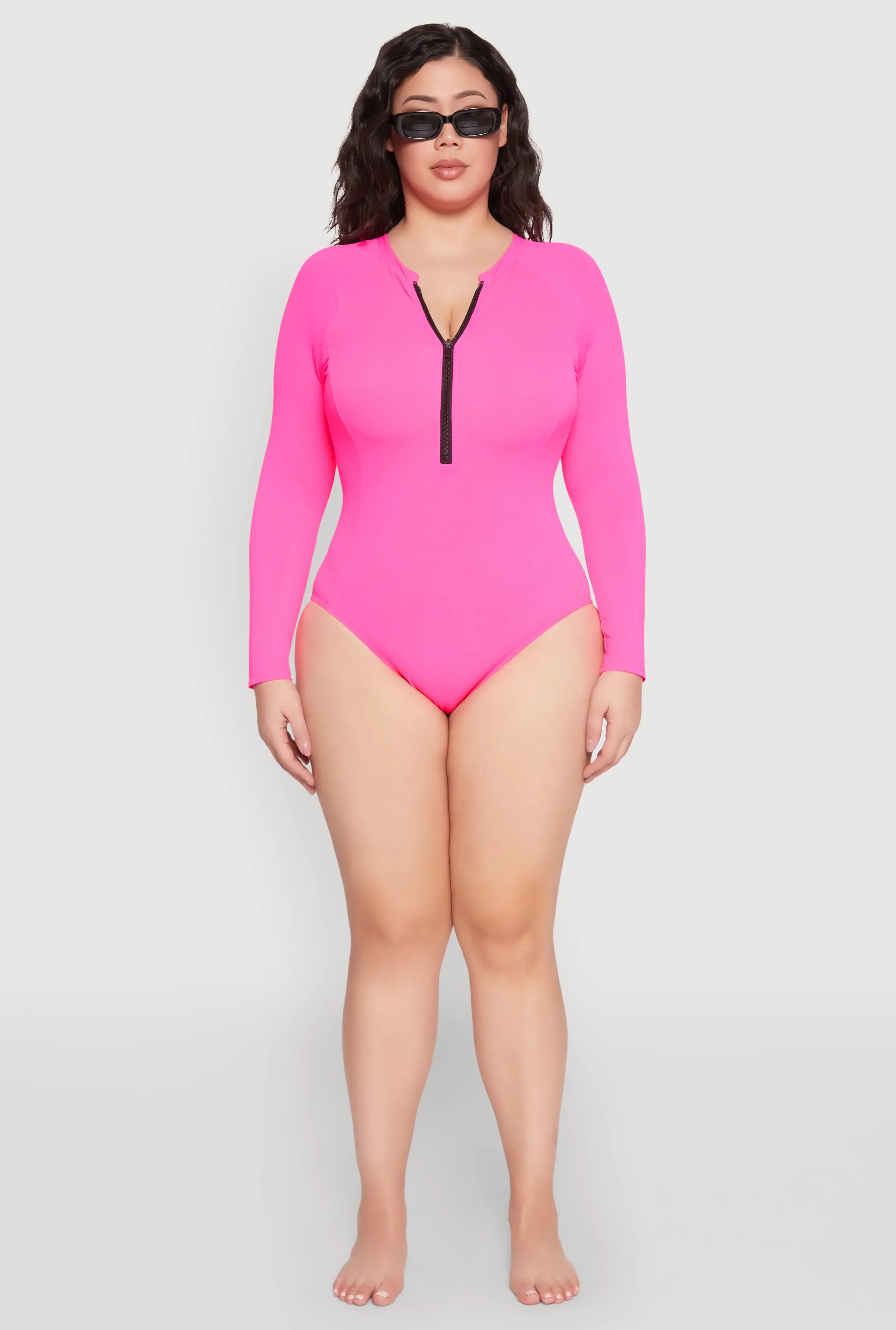 Plus Size Rash Guard One Piece Swimsuit sold by Rainbow product image thumbnail 3