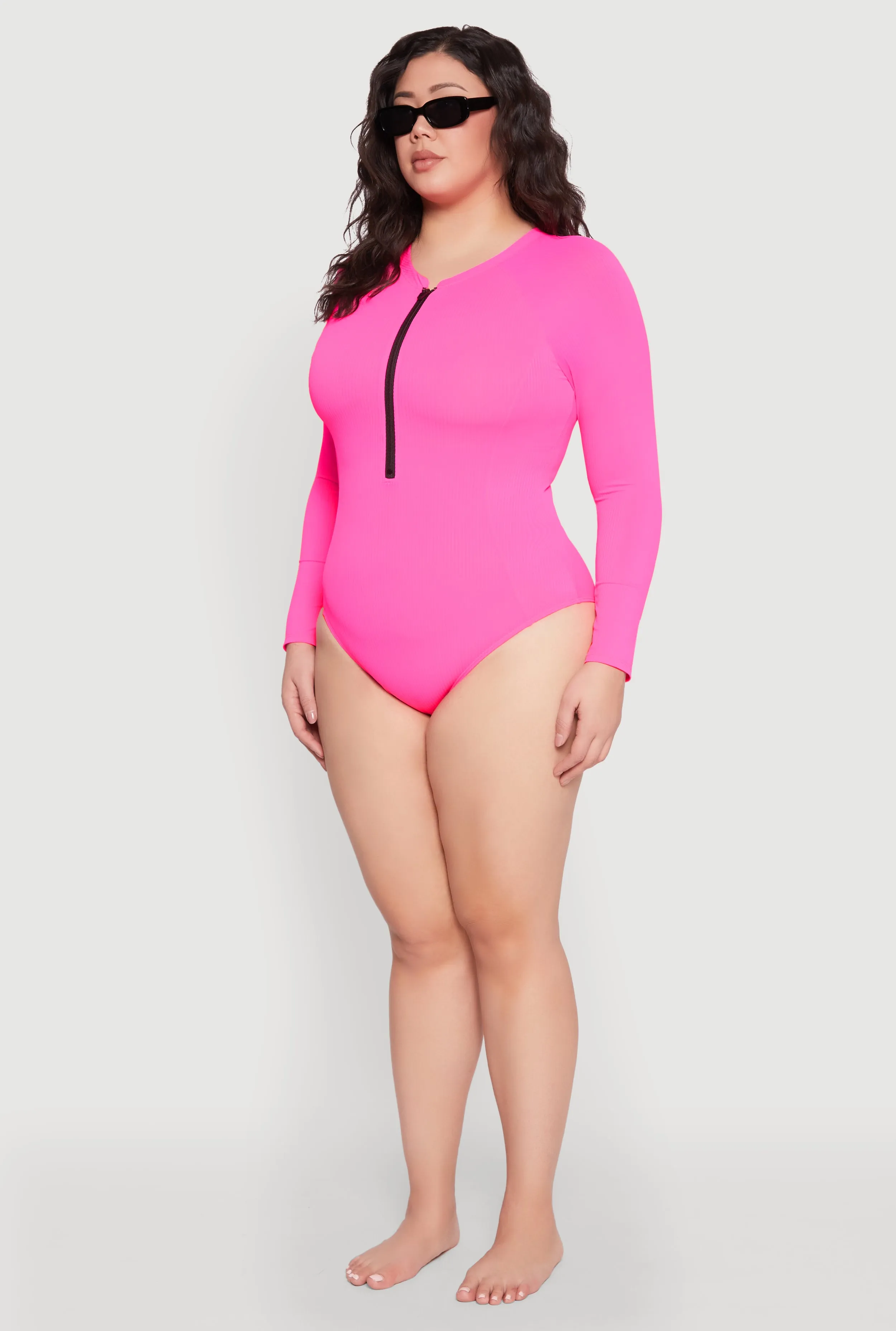 Plus Size Rash Guard One Piece Swimsuit sold by Rainbow product image thumbnail 5