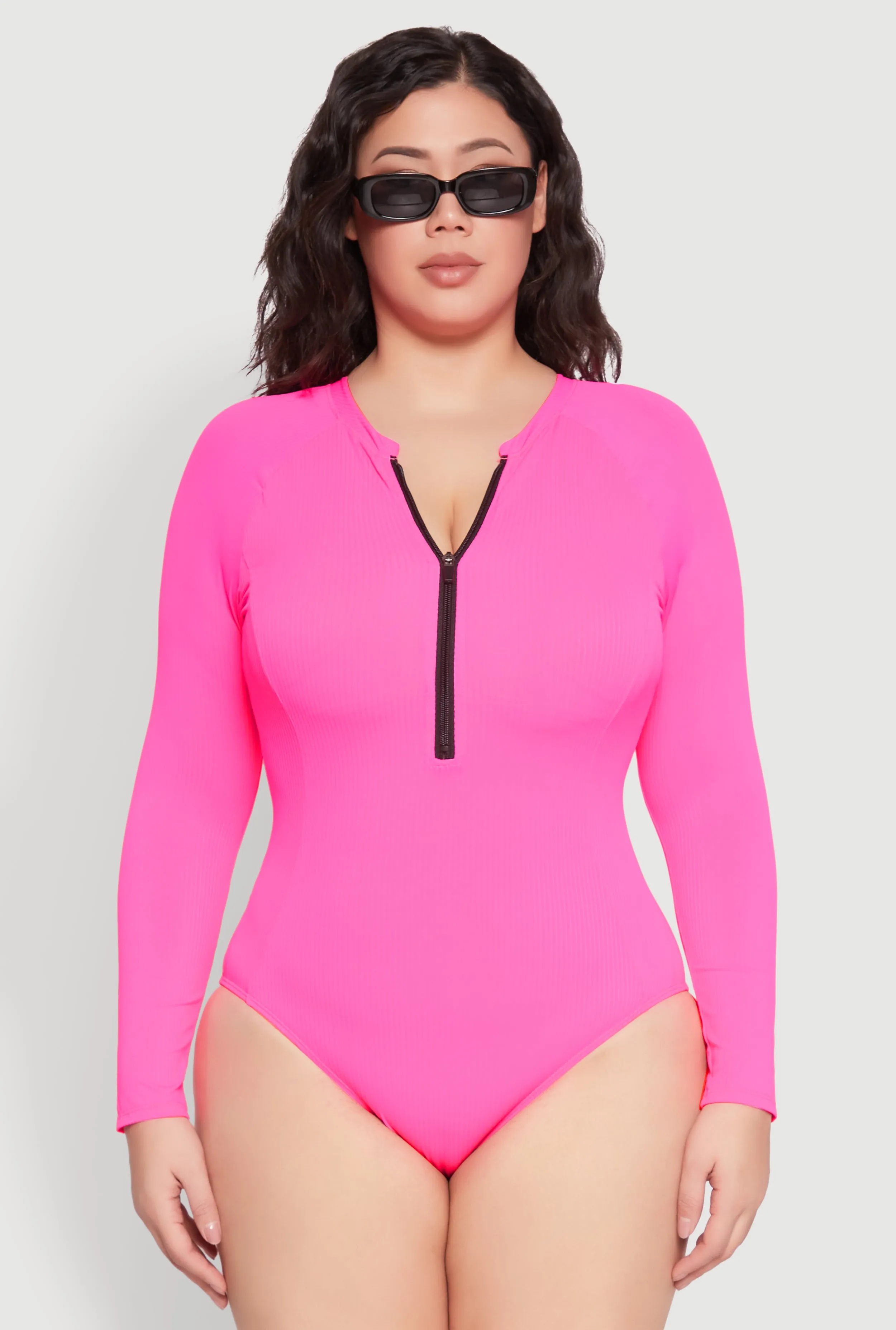 Plus Size Rash Guard One Piece Swimsuit sold by Rainbow product image thumbnail 2