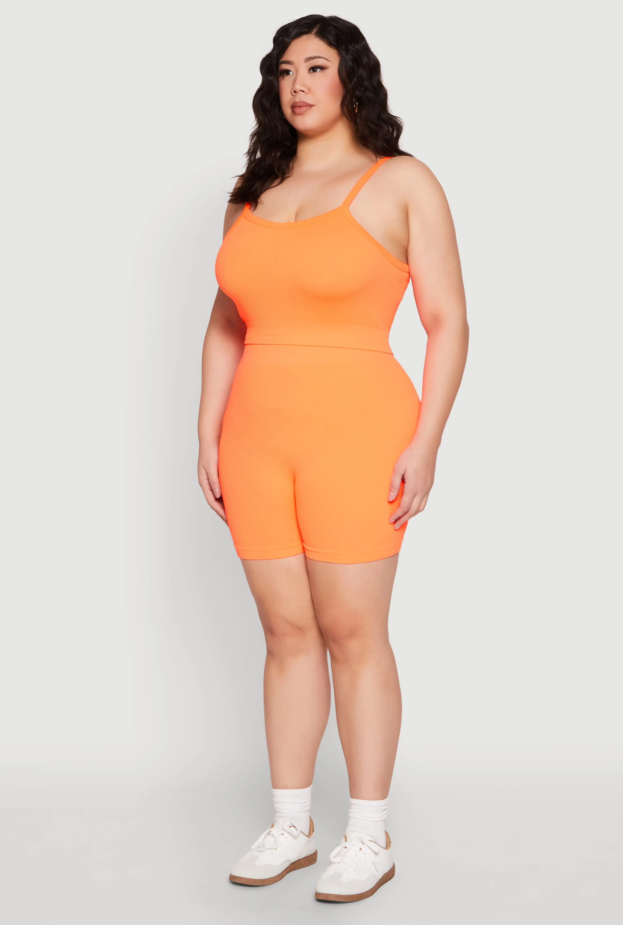 Plus Size Seamless Rib Knit Cami and Biker Shorts sold by Rainbow product image thumbnail 3