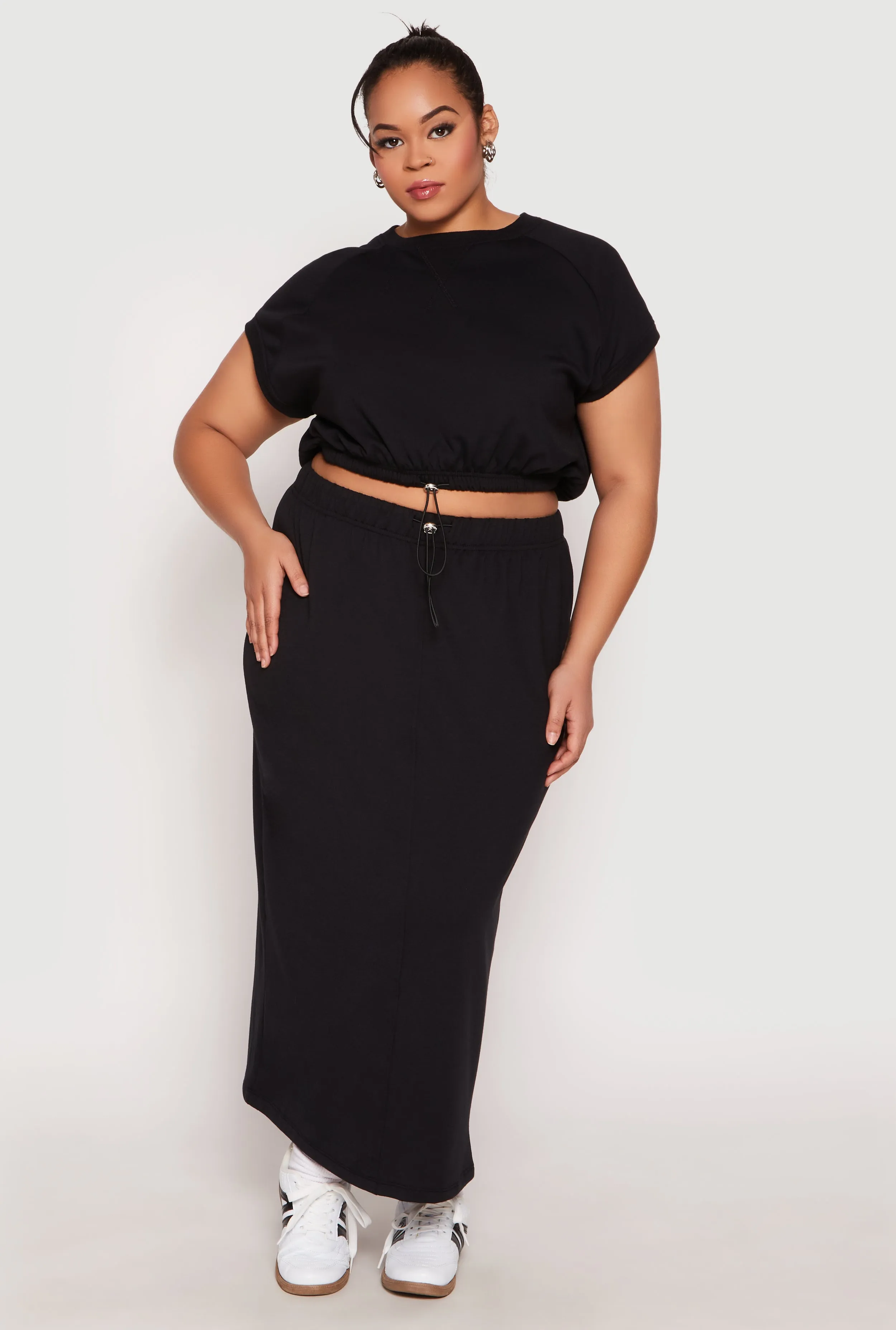 Plus Size Fleece Toggle Drawstring Waist Skirt sold by Rainbow product image thumbnail 2