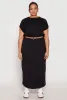 Plus Size Fleece Toggle Drawstring Waist Skirt sold by Rainbow