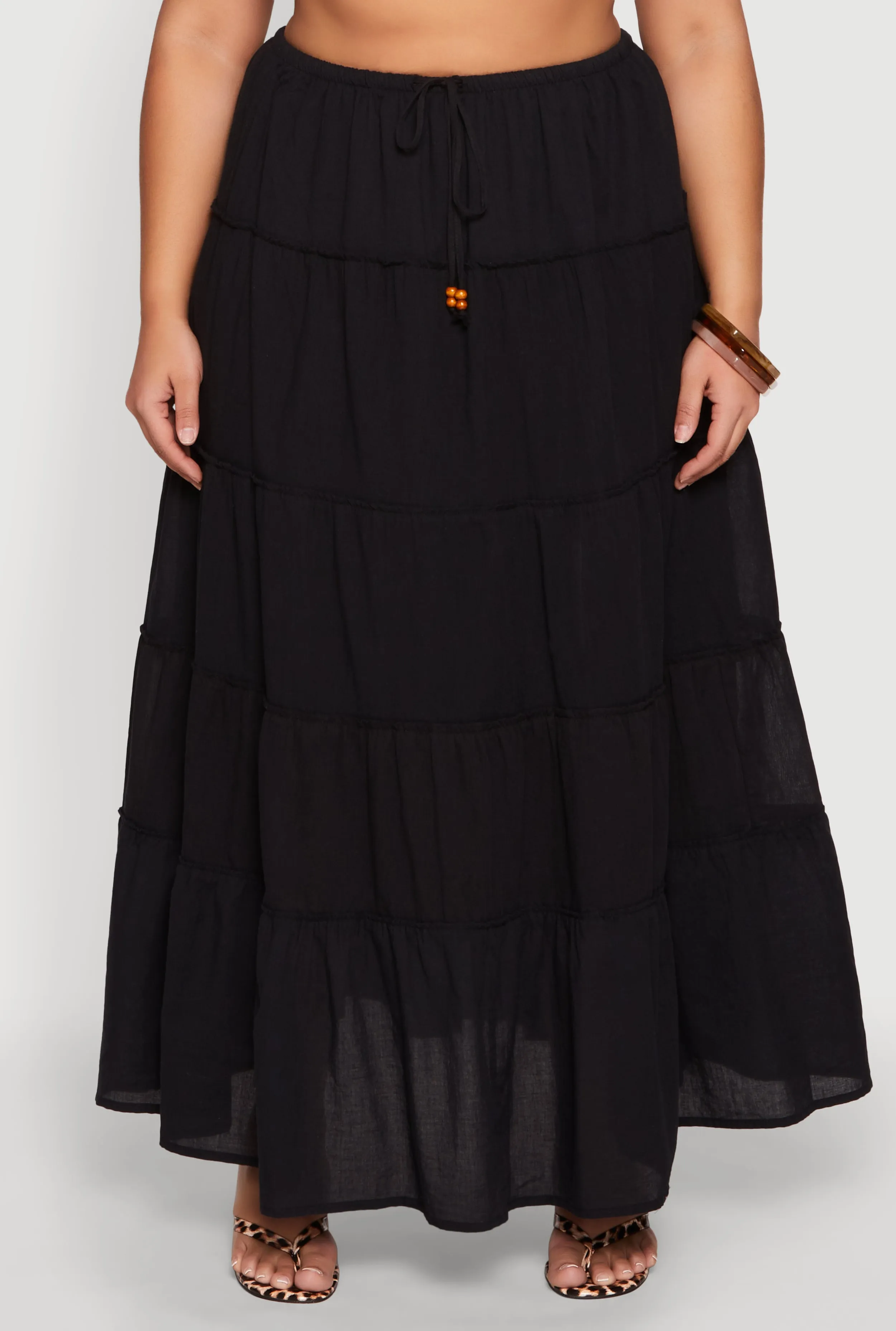 Plus Size Almost Famous Tiered Maxi Skirt sold by Rainbow product image thumbnail 5