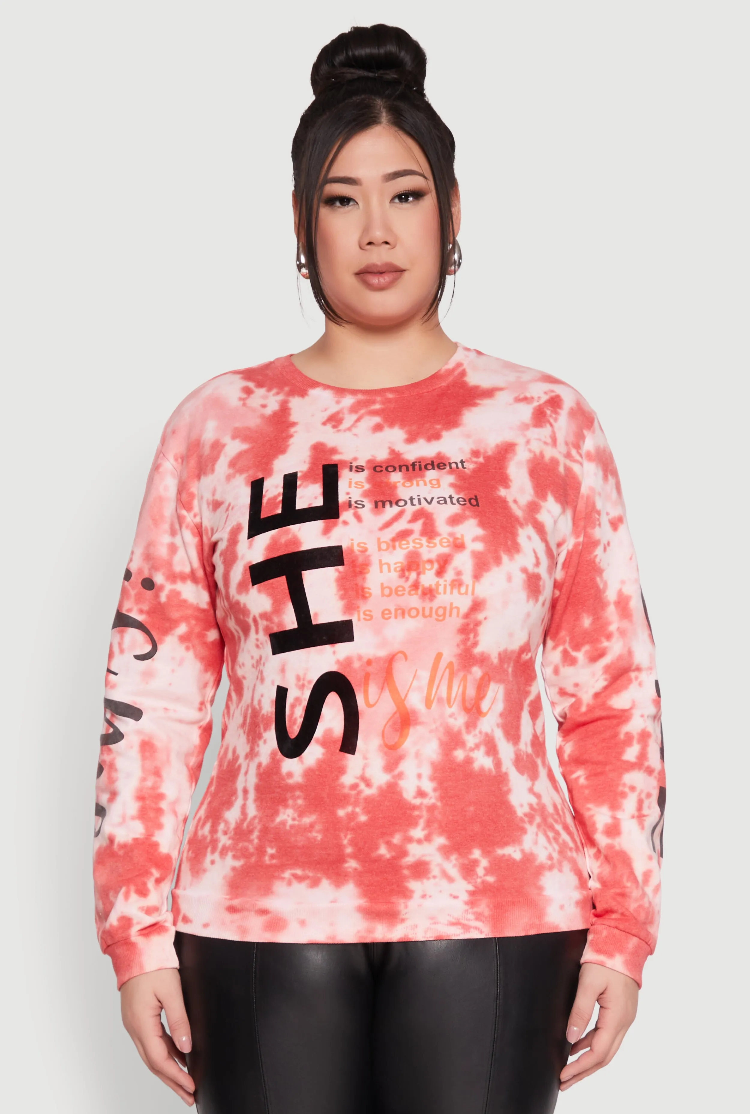 Plus Size She Is Velvet Burnout Tie Dye Sweatshirt sold by Rainbow product image thumbnail 2