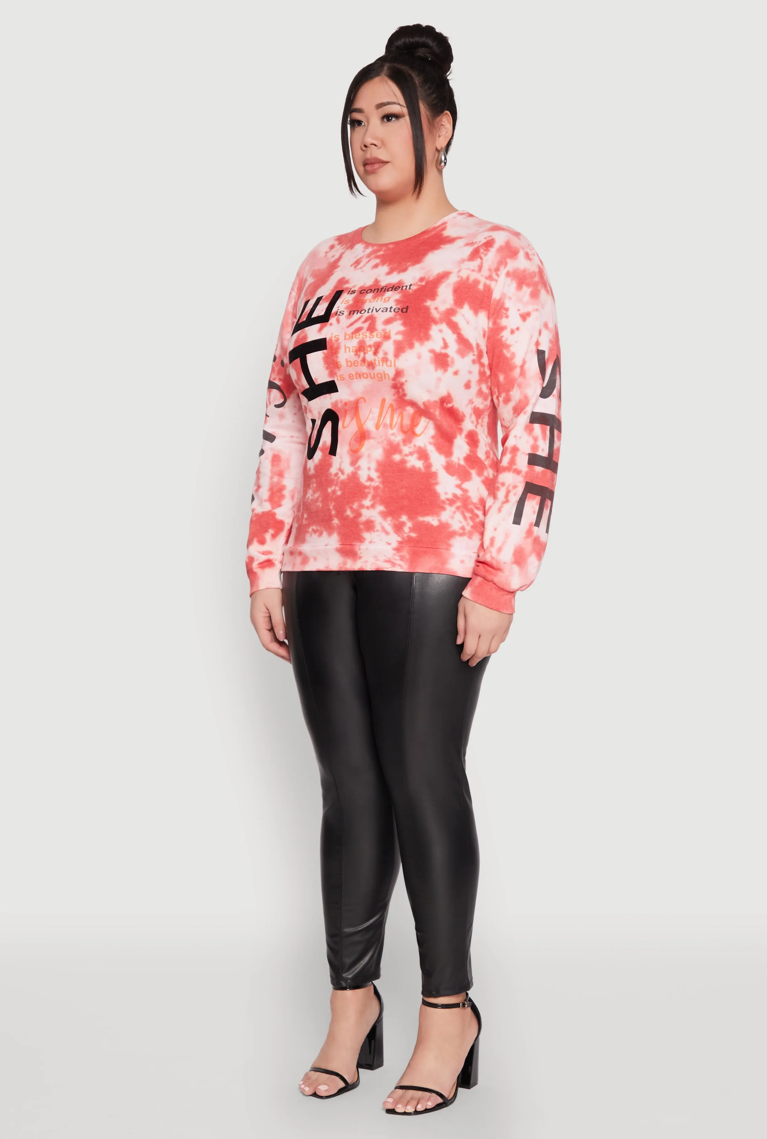 Plus Size She Is Velvet Burnout Tie Dye Sweatshirt sold by Rainbow product image thumbnail 5