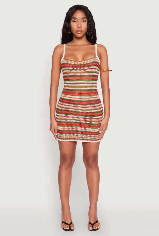 Striped Crochet Cami Dress sold by Rainbow