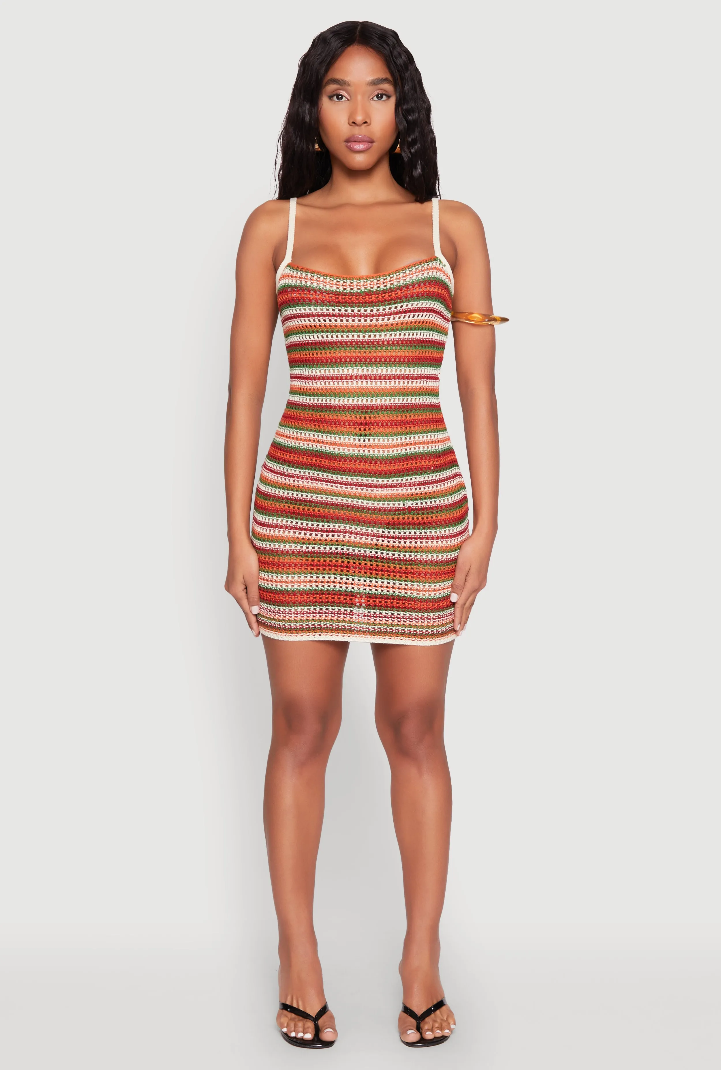 Striped Crochet Cami Dress sold by Rainbow
