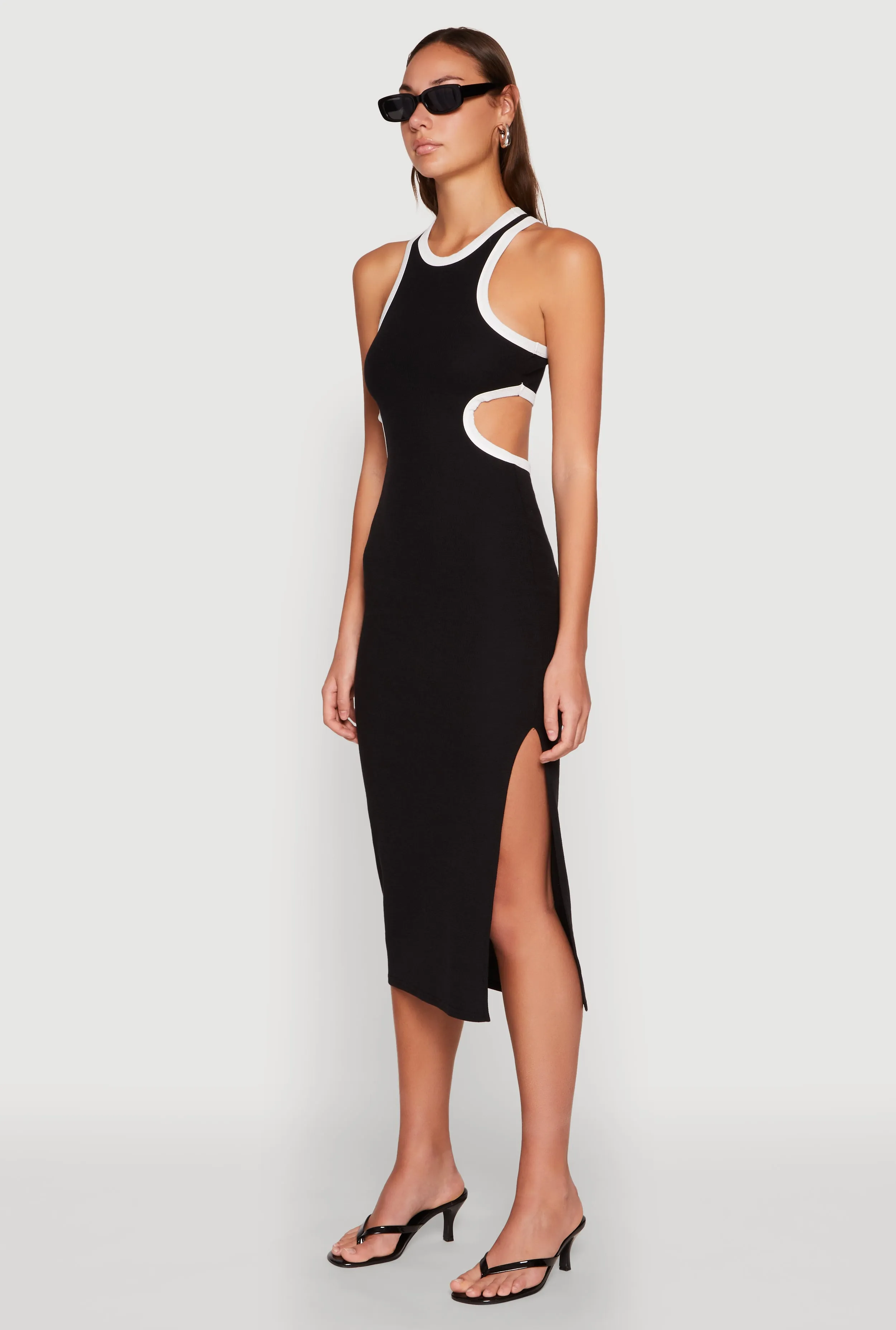 Contrast Trim Cut Out Tank Dress sold by Rainbow product image thumbnail 3