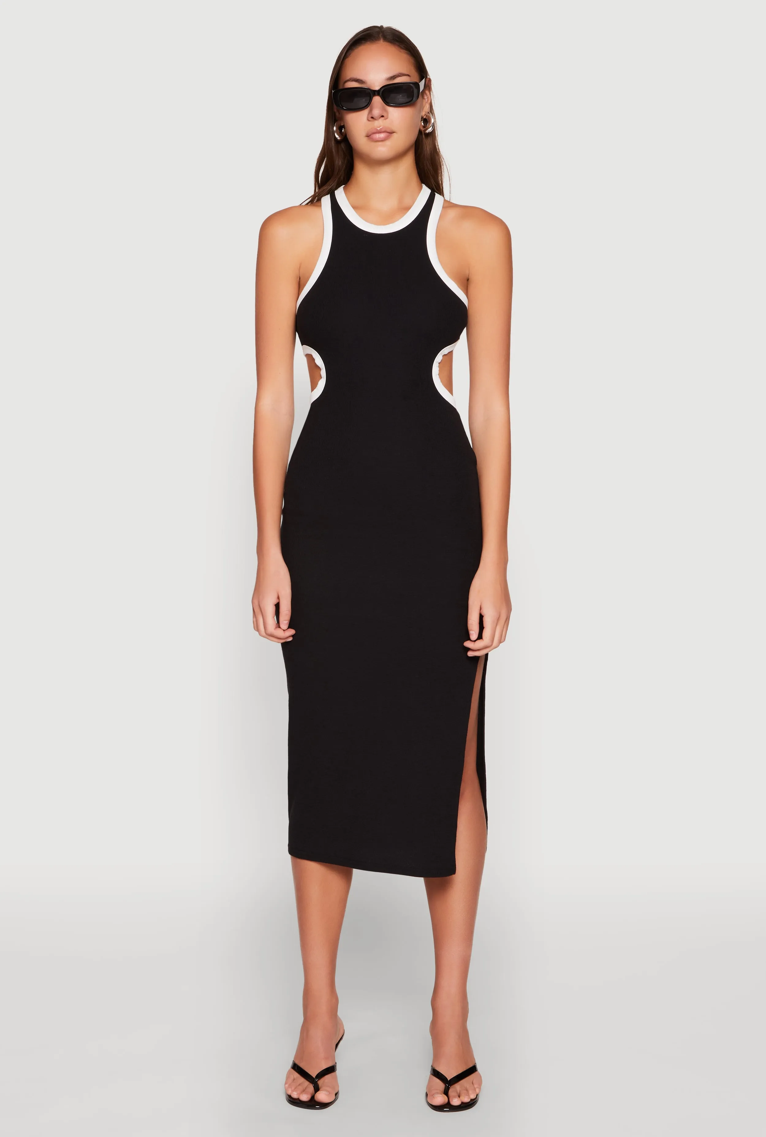 Contrast Trim Cut Out Tank Dress sold by Rainbow product image thumbnail 2