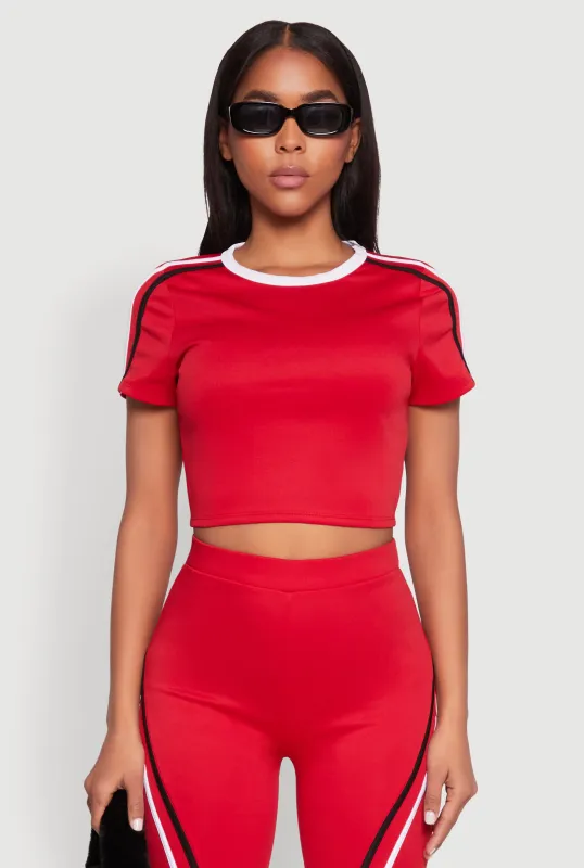 Varsity Stripe Crop Top sold by Rainbow