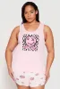 Plus Size Smiley Graphic Pajama Tank Top and Shorts sold by Rainbow