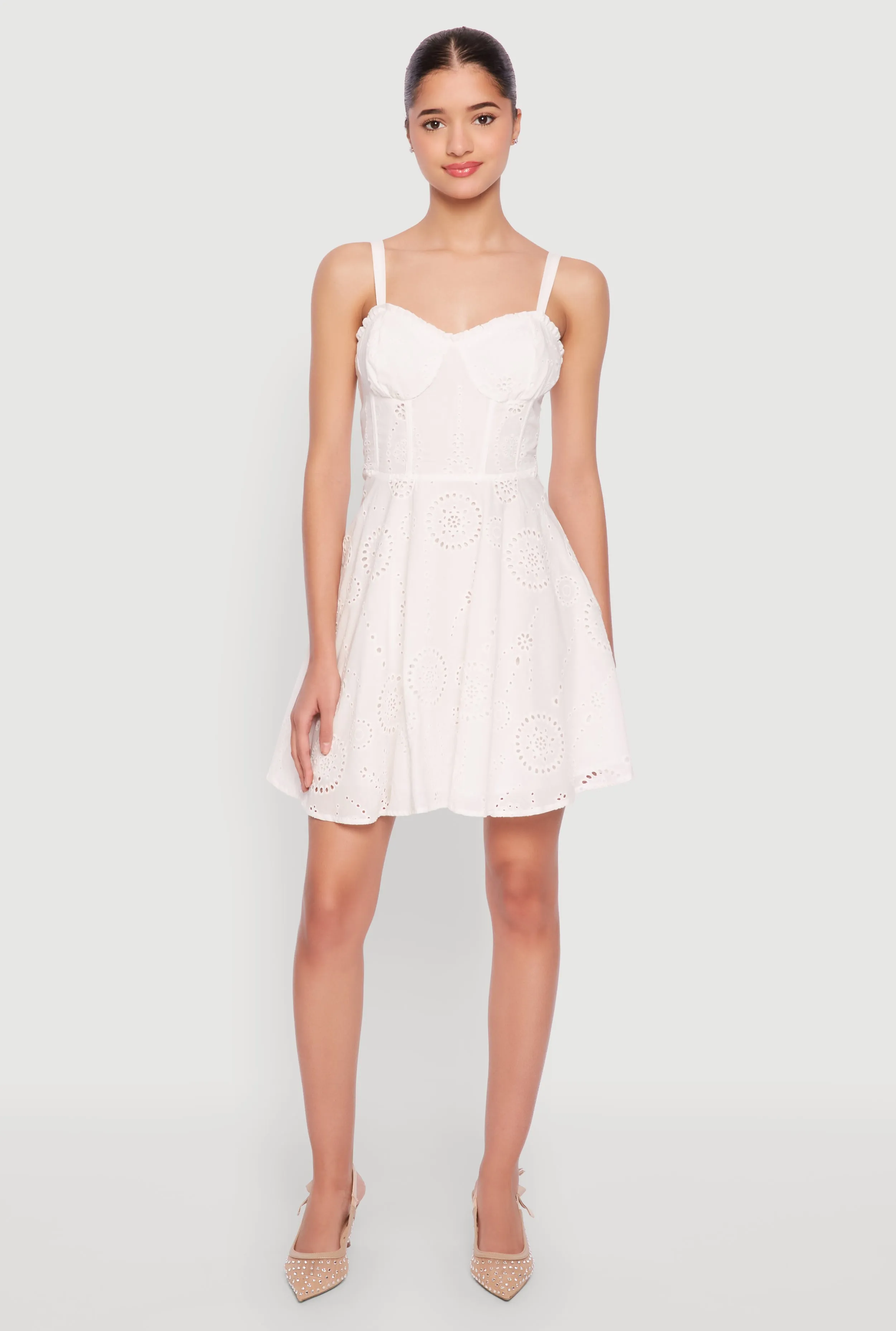 Iris Poplin Eyelet Bustier Skater Dress sold by Rainbow product image thumbnail 2