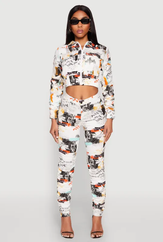 Printed Hyperstretch Stacked Pants sold by Rainbow