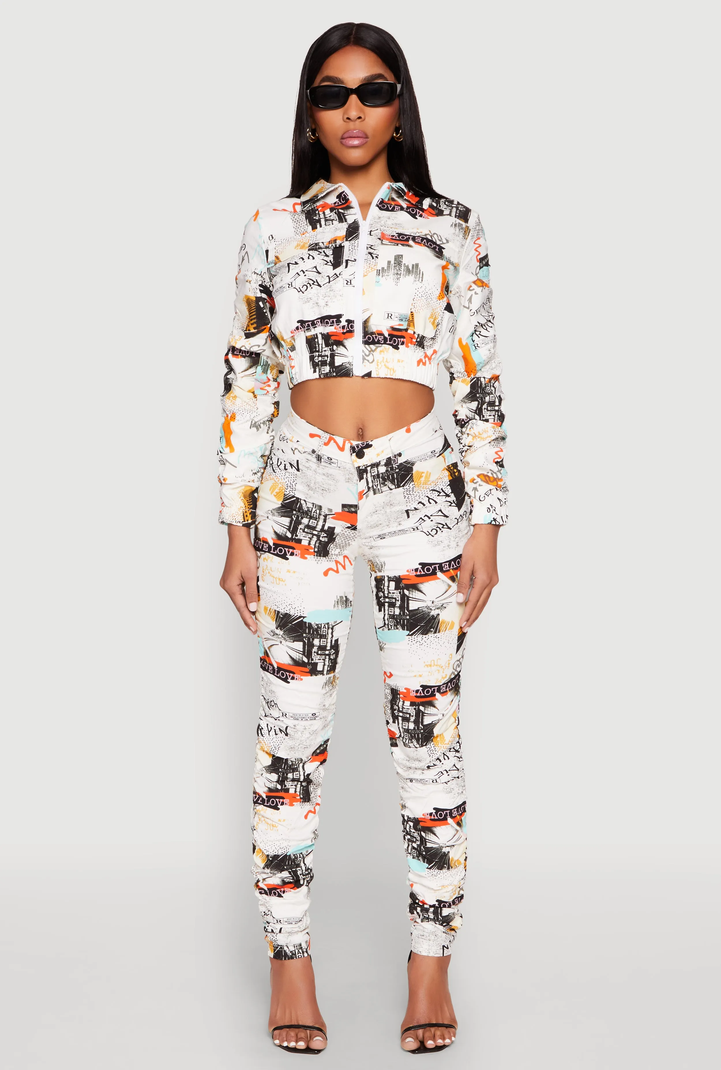 Printed Hyperstretch Stacked Pants sold by Rainbow