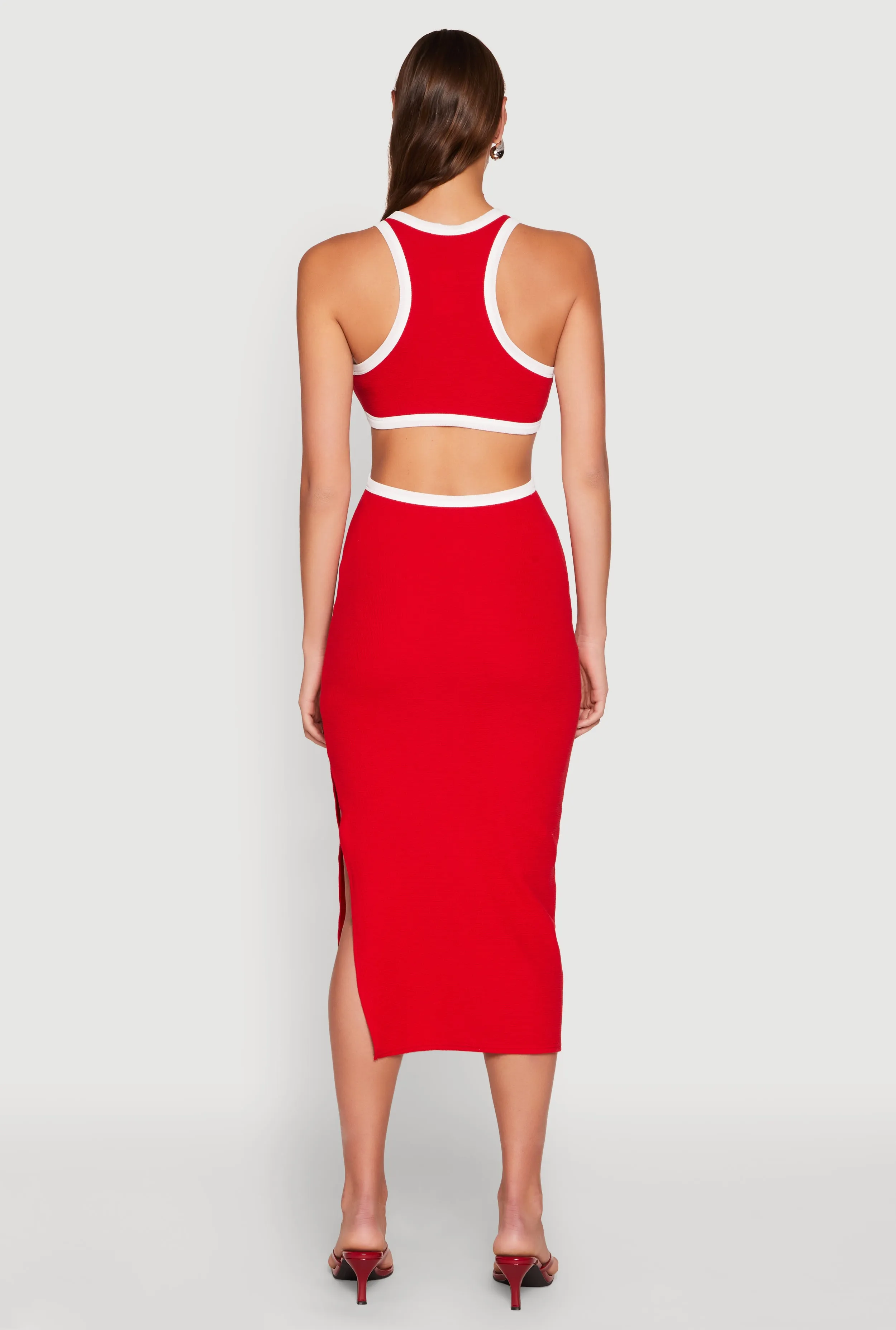 Contrast Trim Cut Out Tank Dress sold by Rainbow product image thumbnail 5