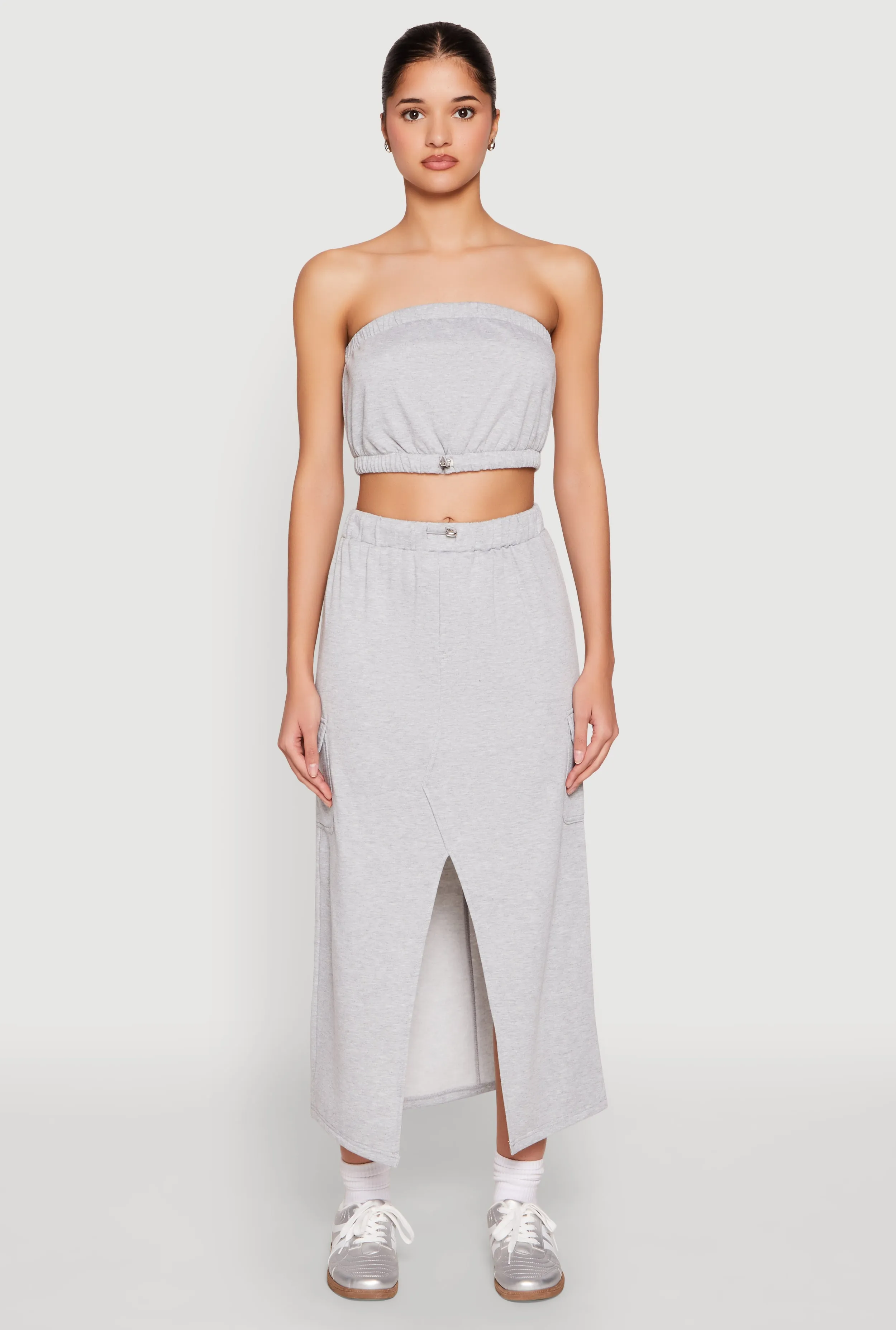 Almost Famous Fleece Slit Front Cargo Skirt sold by Rainbow