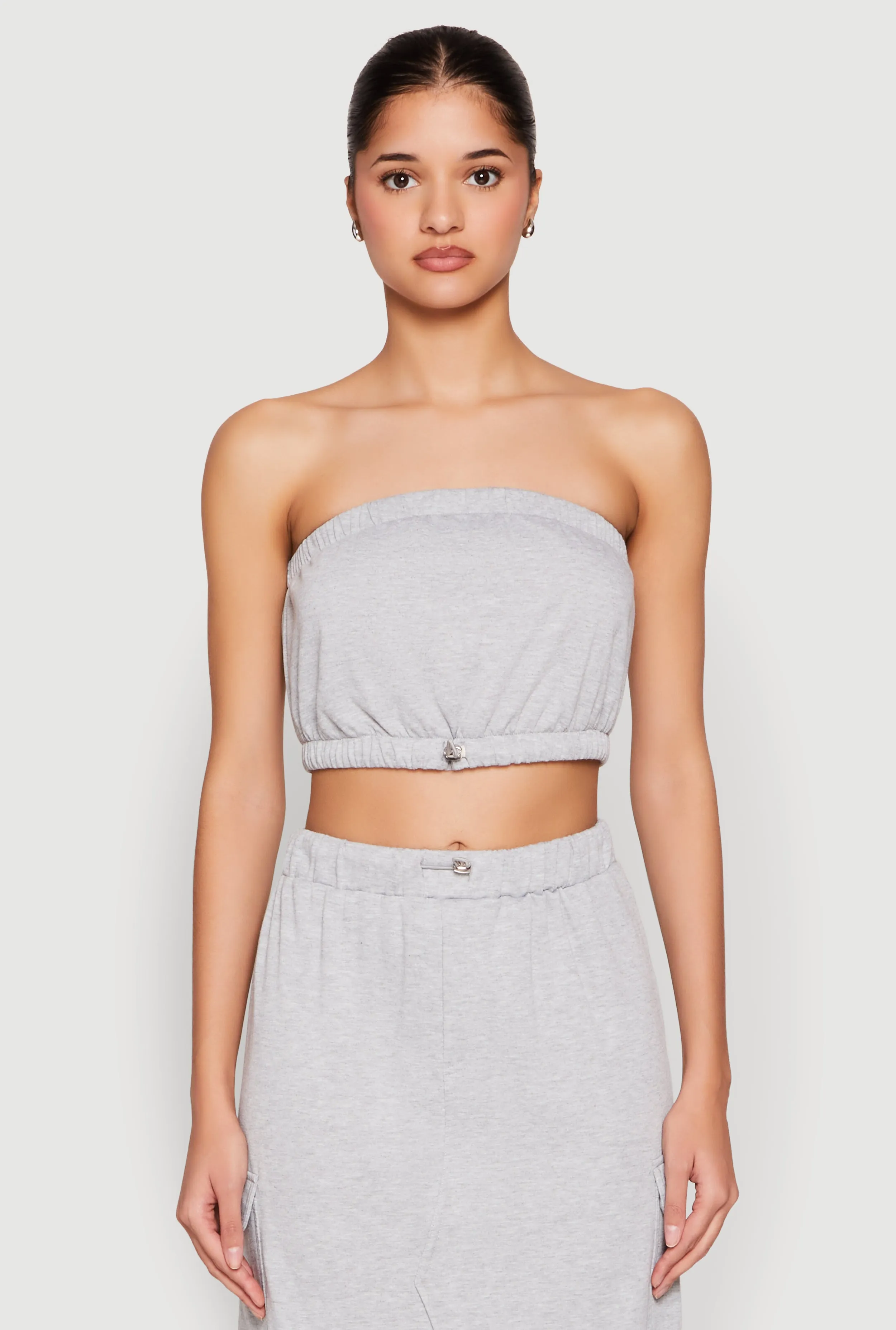 Almost Famous Toggle Drawstring Bandeau Top sold by Rainbow
