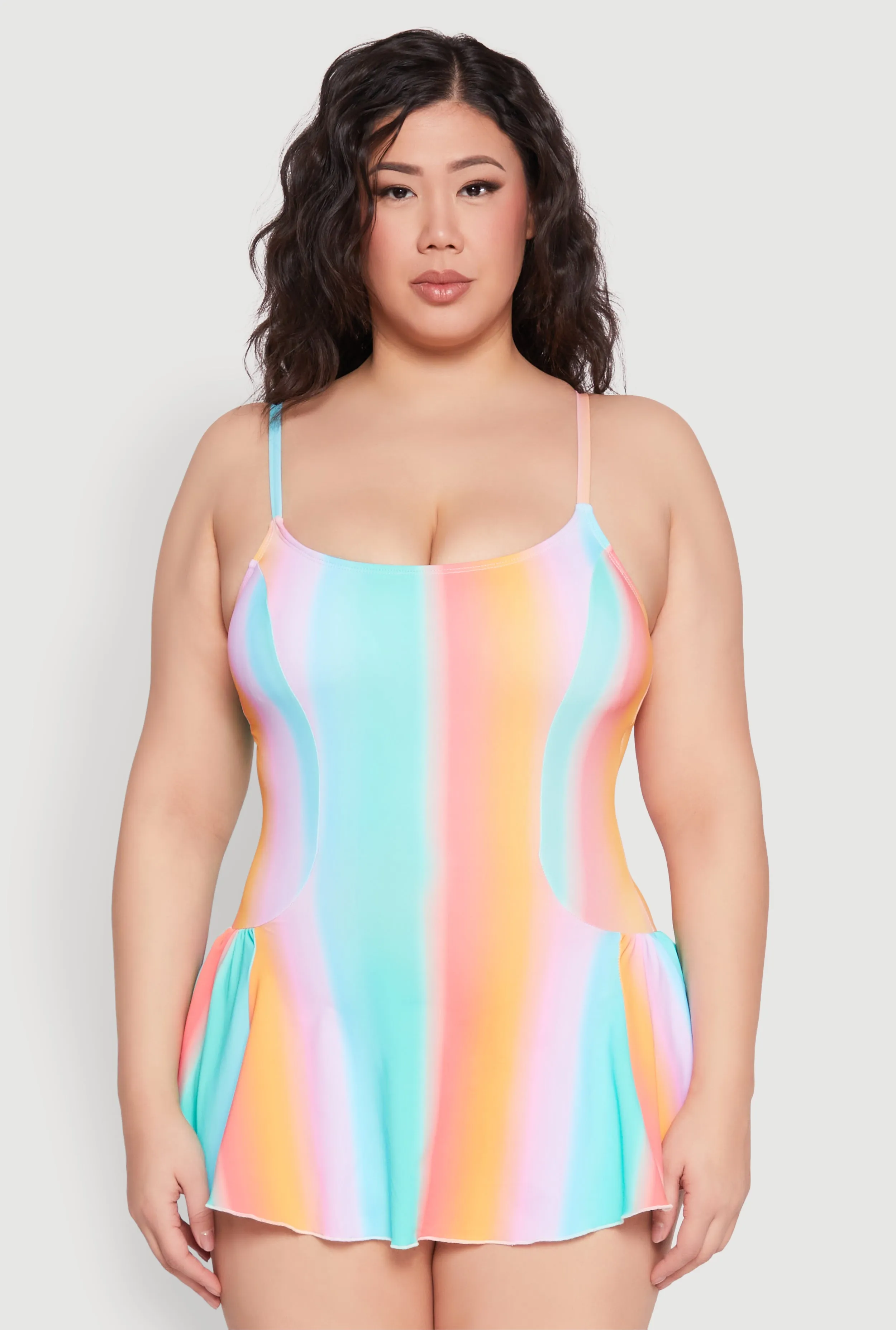 Plus Size Ombre Scoop Neck Swim Dress sold by Rainbow product image thumbnail 2