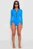 Zip Front Rash Guard One Piece Swimsuit sold by Rainbow