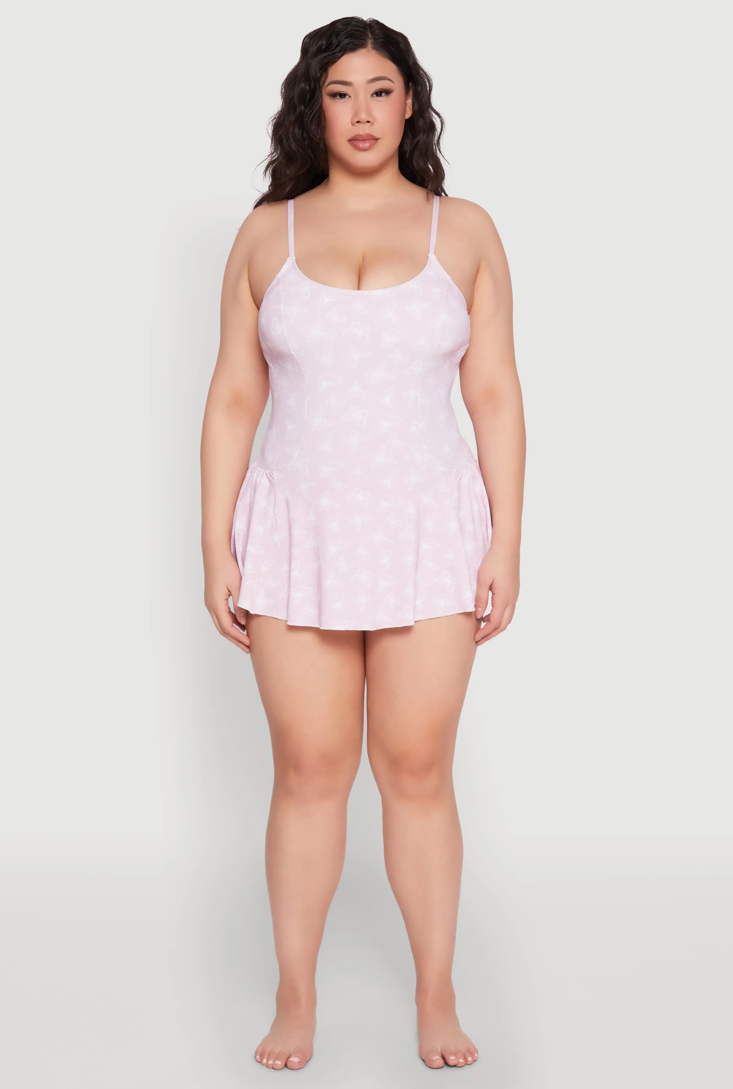 Plus Size Butterfly Print Swim Dress sold by Rainbow product image thumbnail 3