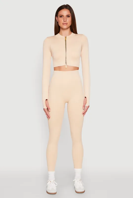 Daisy Ribbed Knit High Waist Leggings sold by Rainbow