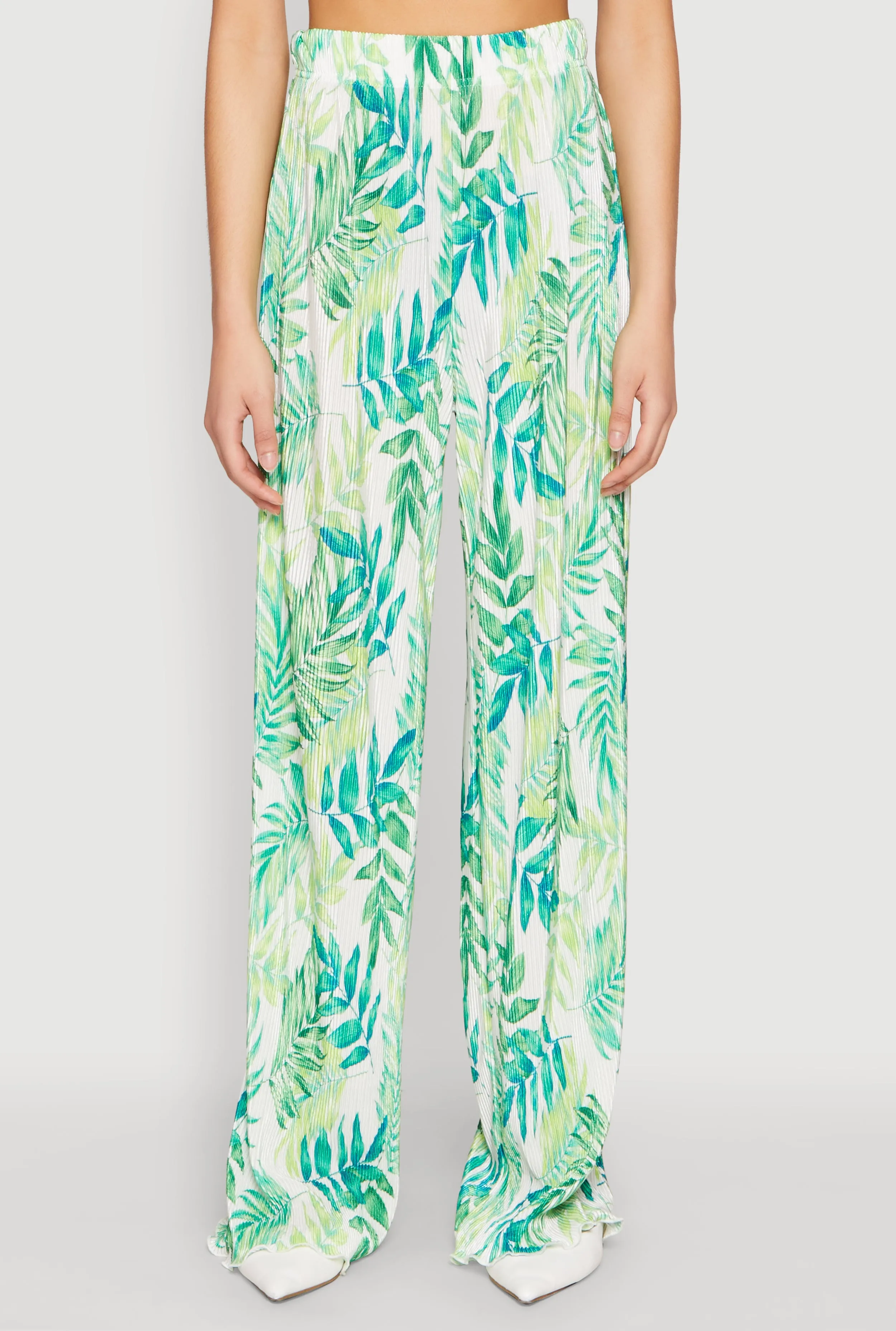 Almost Famous Plisse Leaf Print Pants sold by Rainbow product image thumbnail 3