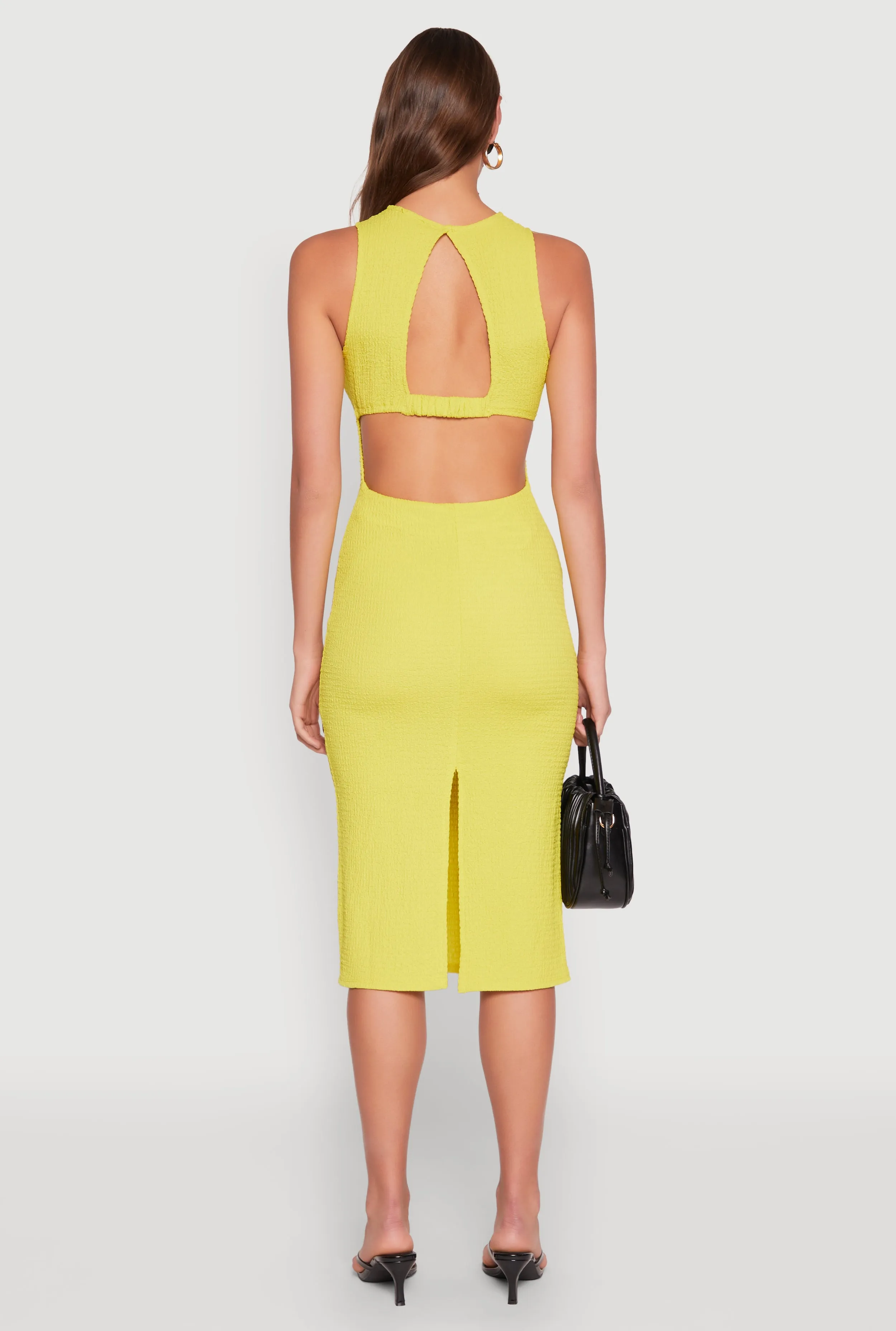 Textured Knit Cut Out Midi Dress sold by Rainbow product image thumbnail 5