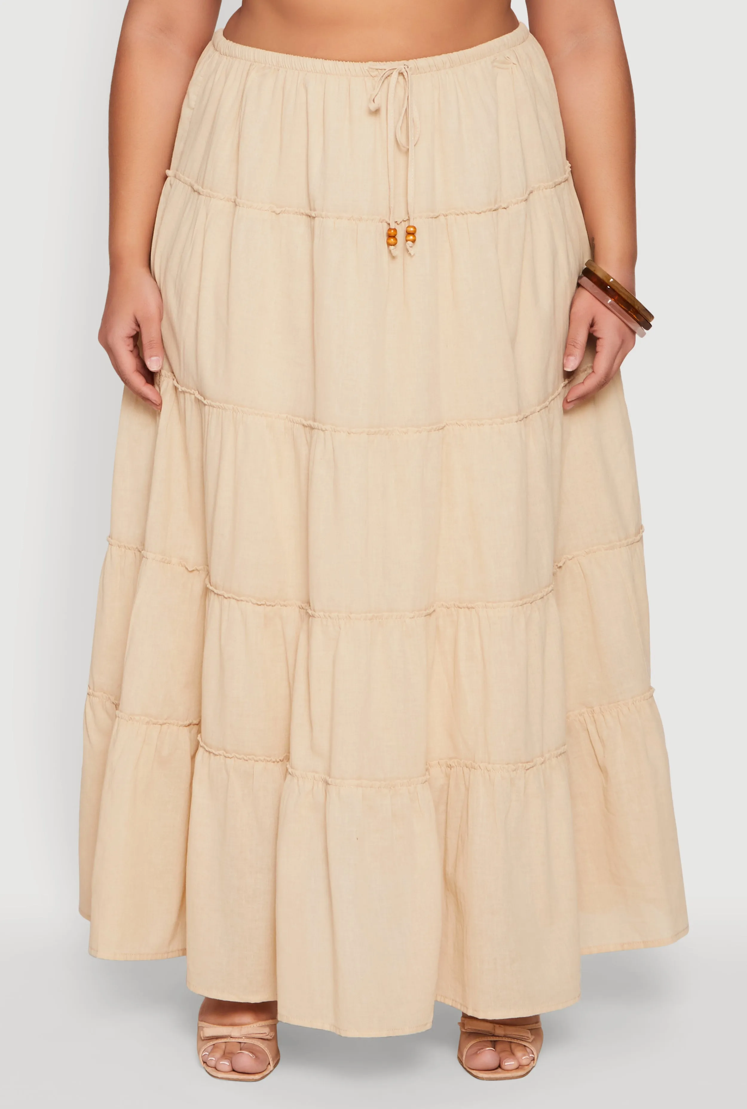 Plus Size Almost Famous Tiered Maxi Skirt sold by Rainbow product image thumbnail 5