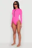 Zip Front Rash Guard One Piece Swimsuit sold by Rainbow