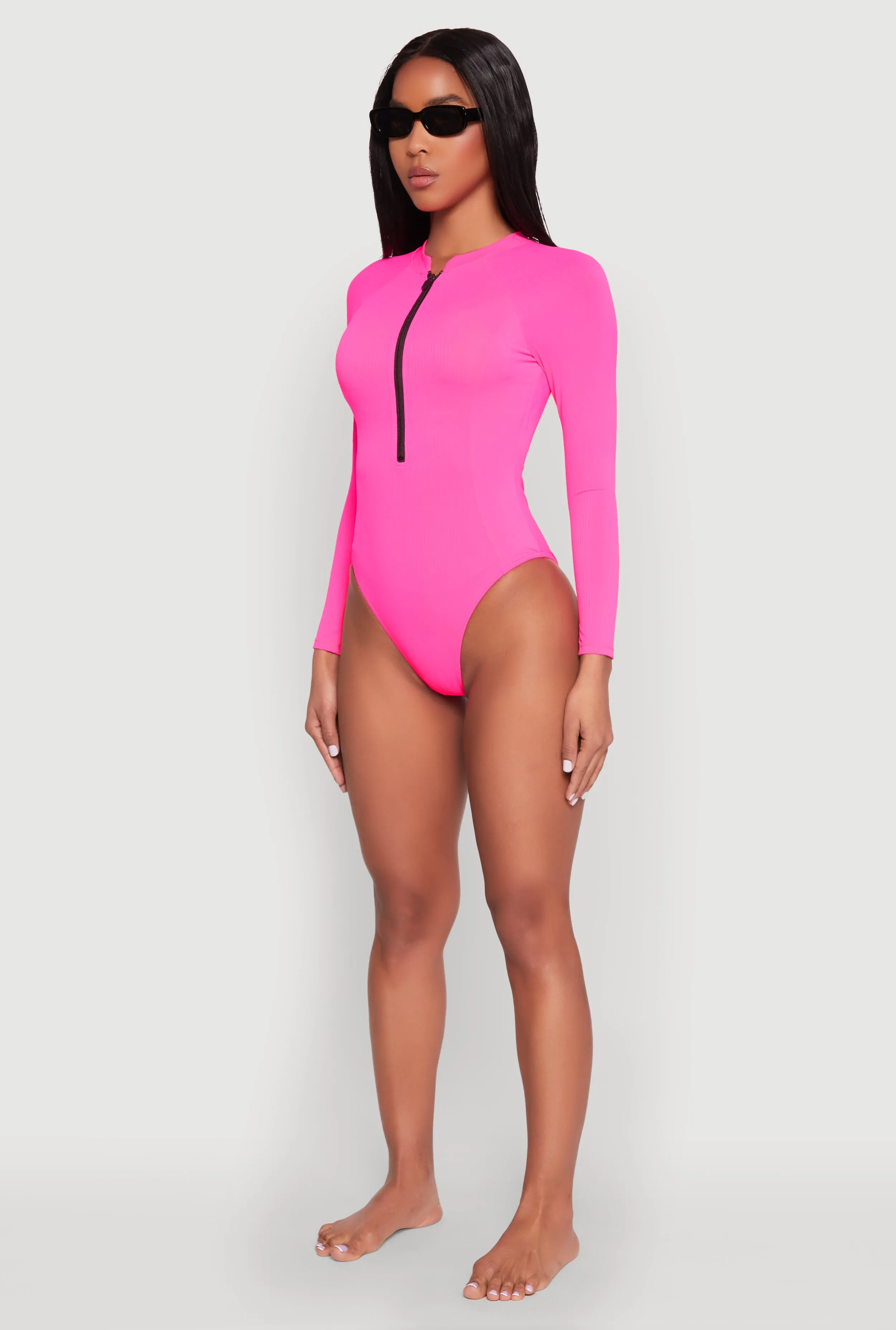 Zip Front Rash Guard One Piece Swimsuit sold by Rainbow product image thumbnail 5