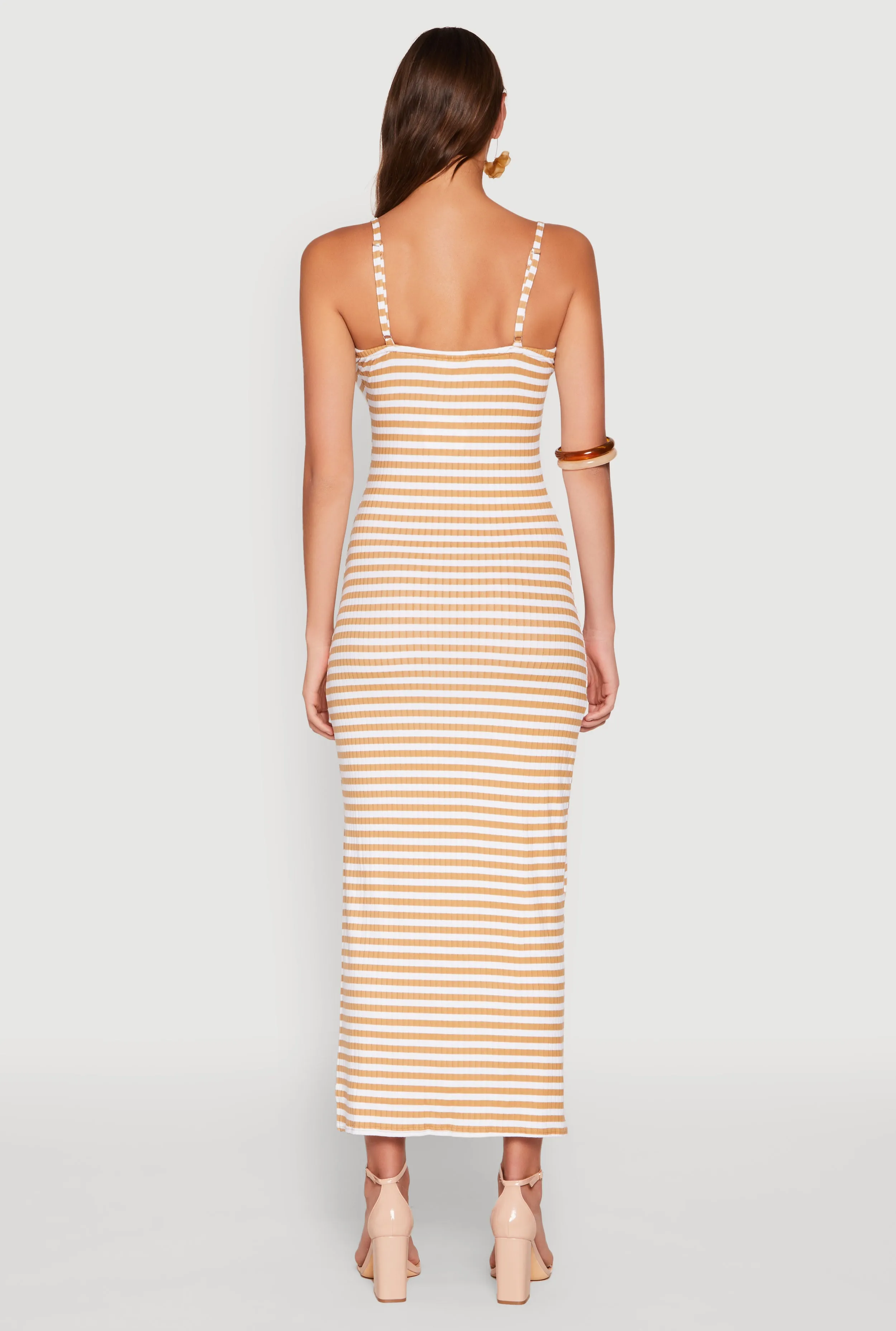 Striped Ribbed Knit Cami Dress sold by Rainbow product image thumbnail 5