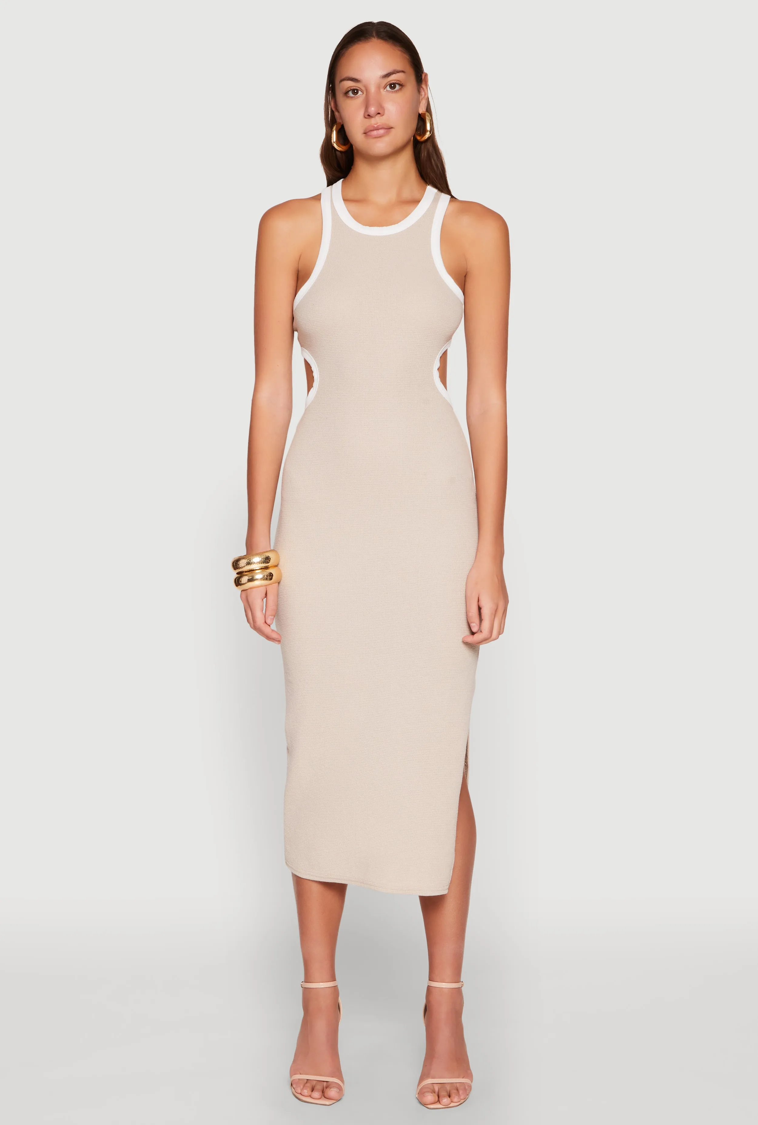 Contrast Trim Cut Out Tank Dress sold by Rainbow product image thumbnail 2