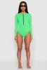 Zip Front Rash Guard One Piece Swimsuit sold by Rainbow