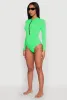 Zip Front Rash Guard One Piece Swimsuit sold by Rainbow