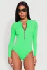 Zip Front Rash Guard One Piece Swimsuit sold by Rainbow
