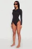 Zip Front Rash Guard One Piece Swimsuit sold by Rainbow