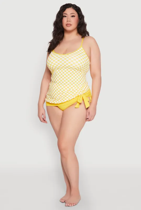 Plus Size Printed Tankini and Bikini Bottoms Set sold by Rainbow