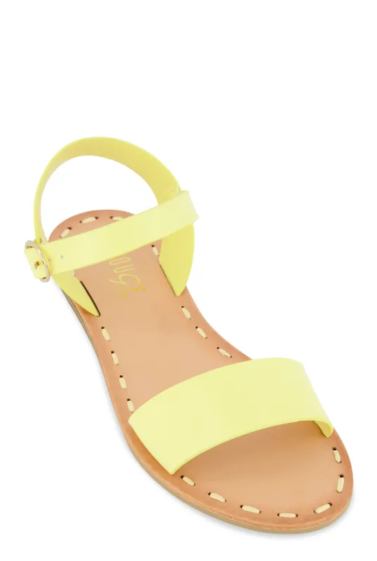 Contrast Stitch Ankle Strap Sandals sold by Rainbow