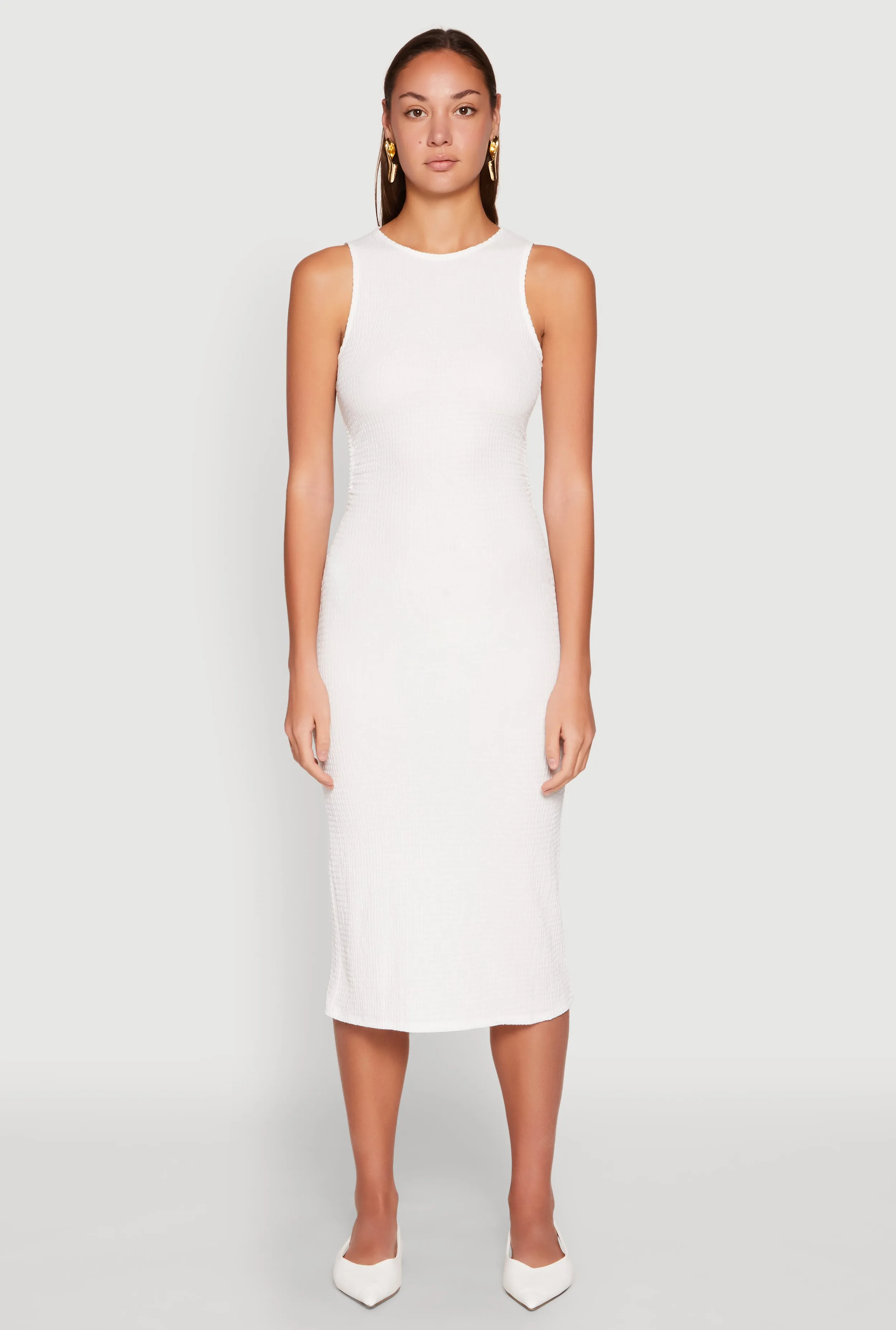Textured Knit Cut Out Midi Dress sold by Rainbow