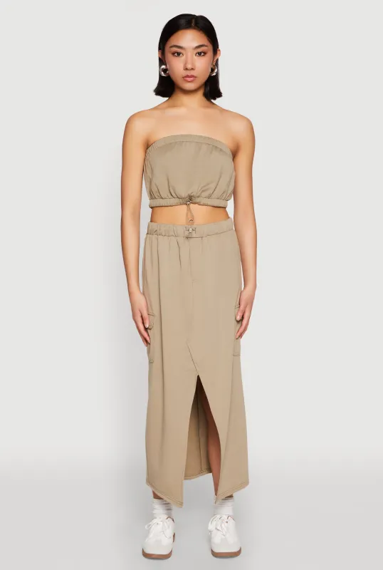 Almost Famous Fleece Slit Front Cargo Skirt sold by Rainbow